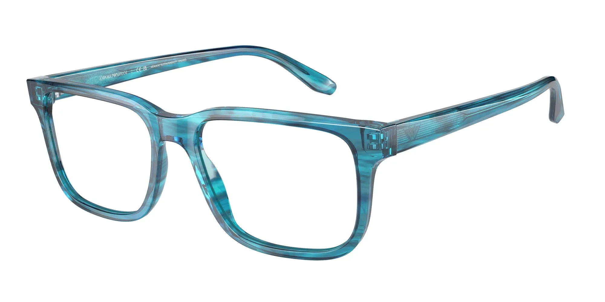 Emporio Armani EA3218 5311 Montature da vista Acetato Blu Squadrata - immagine 1