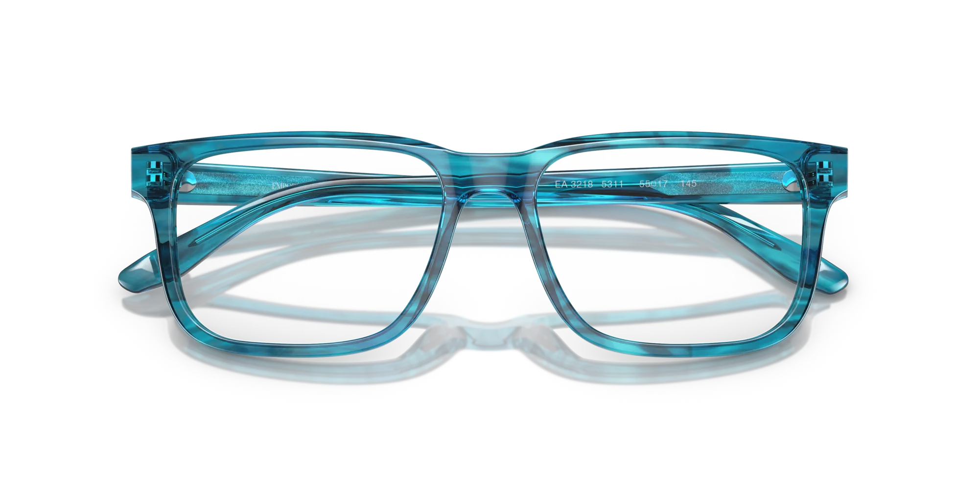 Emporio Armani EA3218 5311 Montature da vista Acetato Blu Squadrata - immagine 2