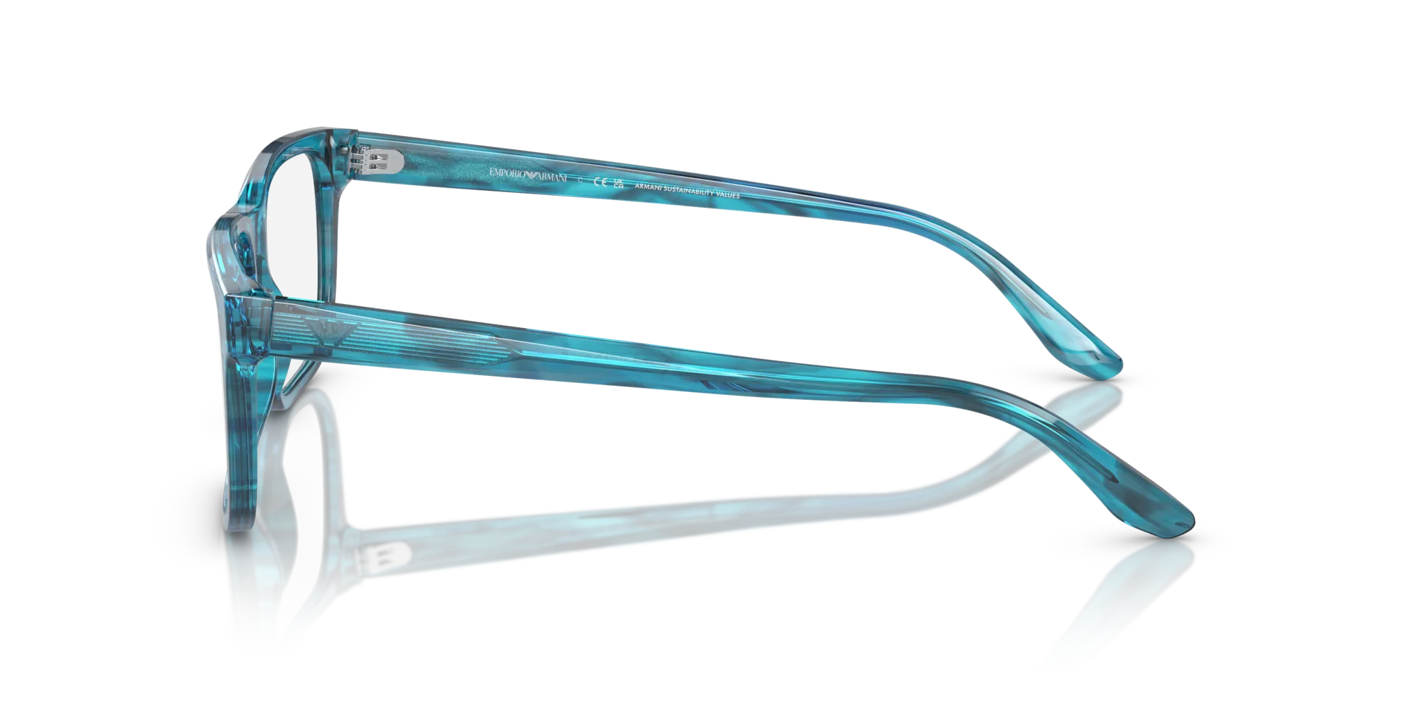 Emporio Armani EA3218 5311 Montature da vista Acetato Blu Trasparente Squadrata Normale - immagine 4
