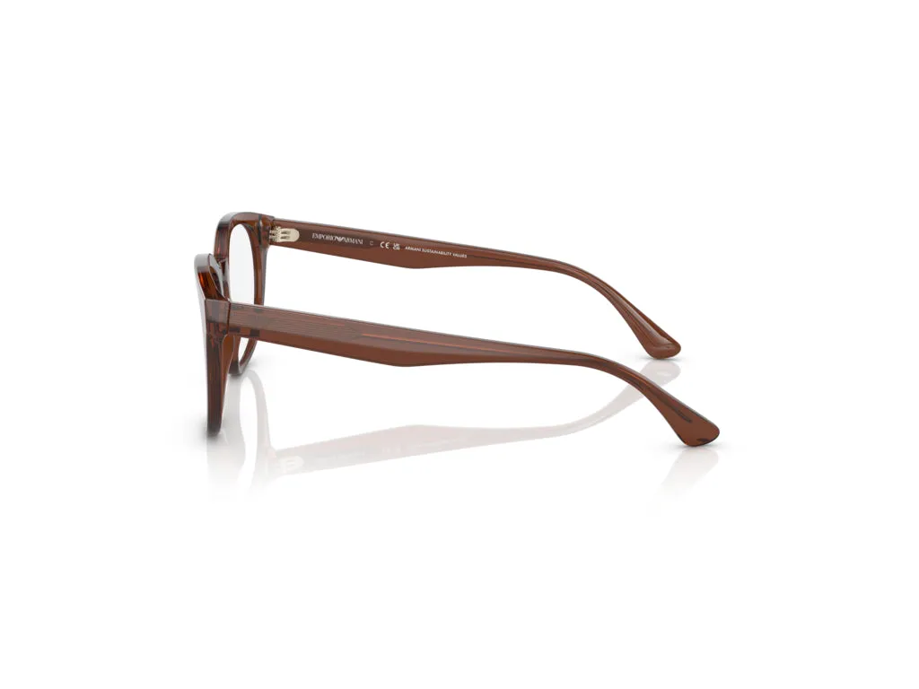 Emporio Armani EA3207 5044 Montature da vista Acetato Marrone Trasparente Pantos Normale - immagine 3