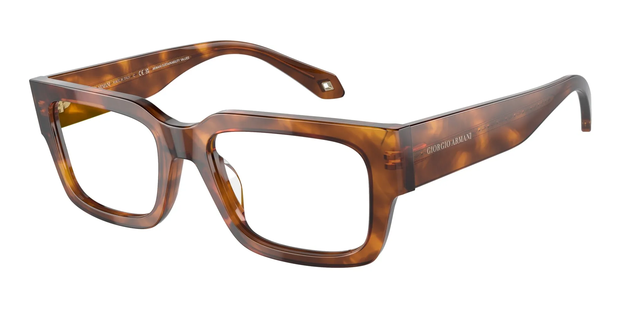 Giorgio Armani AR7243U 5988 Montature da vista Acetato Tartaruga Trasparente Squadrata Normale - immagine 1
