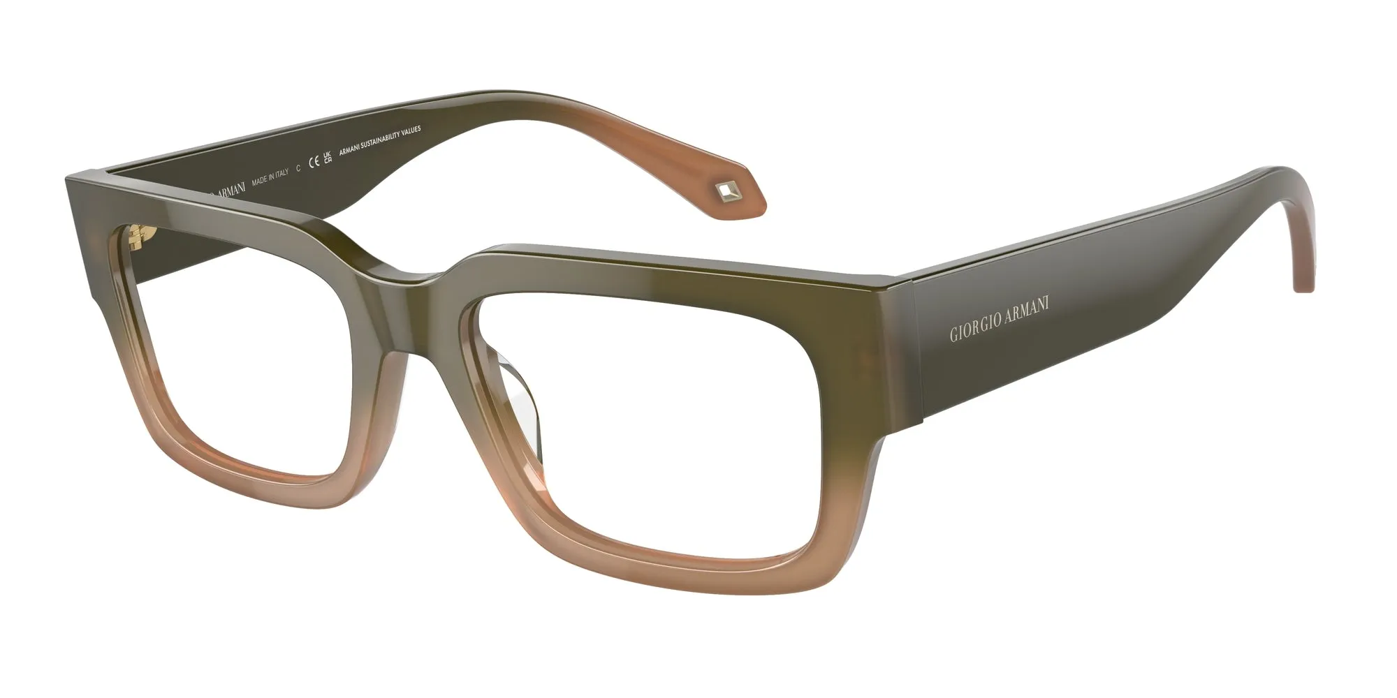Giorgio Armani AR7243U 5982 Montature da vista Acetato Verde Squadrata Normale - immagine 1