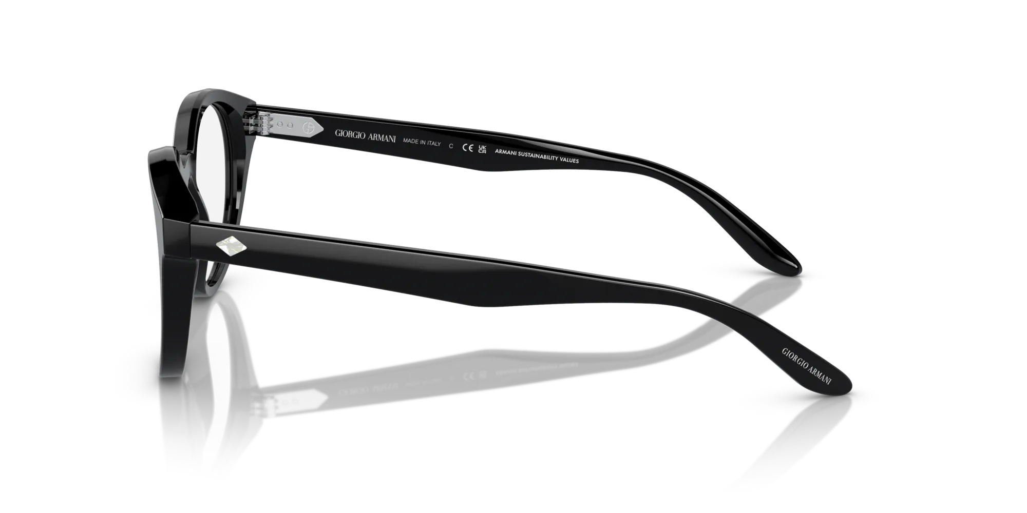 Giorgio Armani AR7239 5875 Montature da vista Acetato Nero Trasparente Pantos Normale - immagine 4