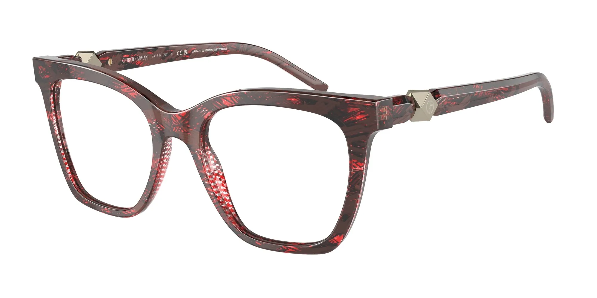 Giorgio Armani AR7238 6001 Montature da vista Acetato Tartaruga Trasparente Cat Eye Normale - immagine 1