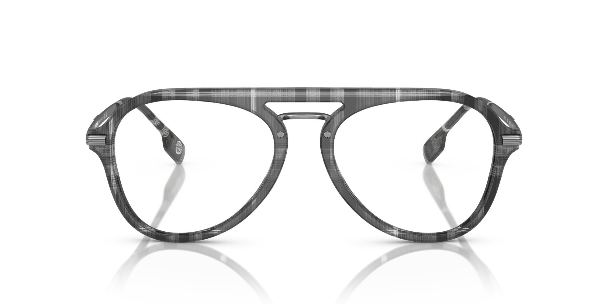 Burberry BE2377 BAILEY 3804 Montature da vista Acetato Grigio Trasparente Pilot Normale - immagine 3
