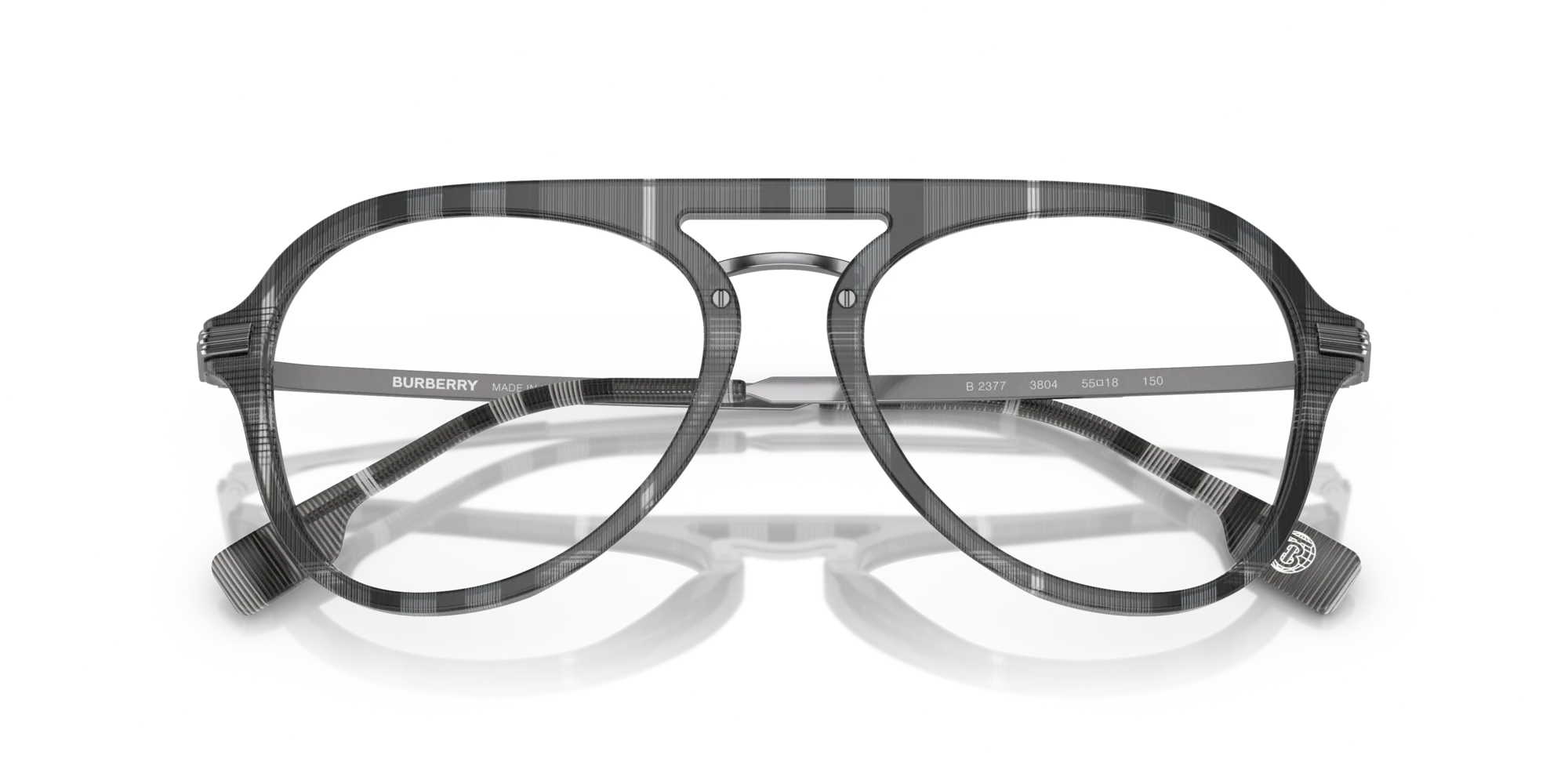 Burberry BE2377 BAILEY 3804 Montature da vista Acetato Grigio Pilot Normale - immagine 2