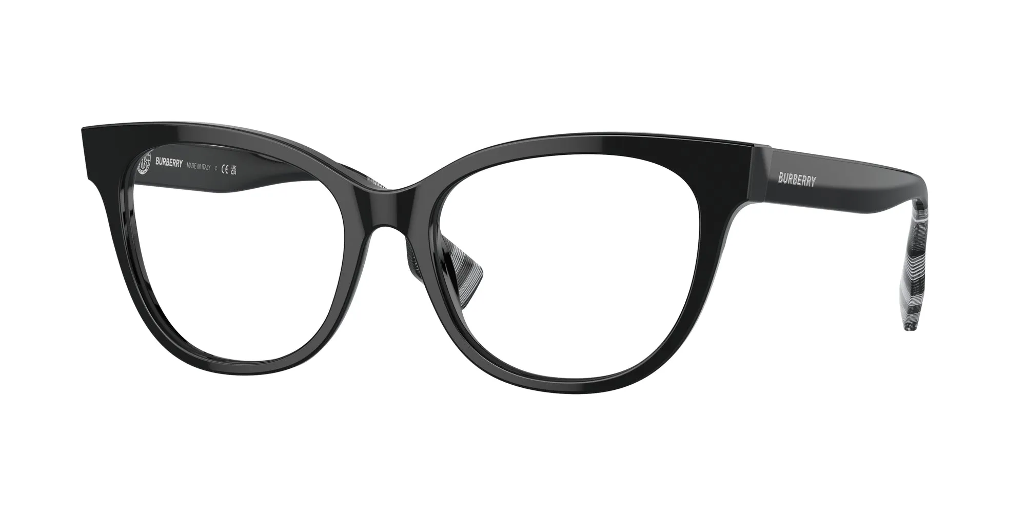 Burberry BE2375 EVELYN 3001 Montature da vista Acetato Nero Trasparente Cat Eye Normale - immagine 1
