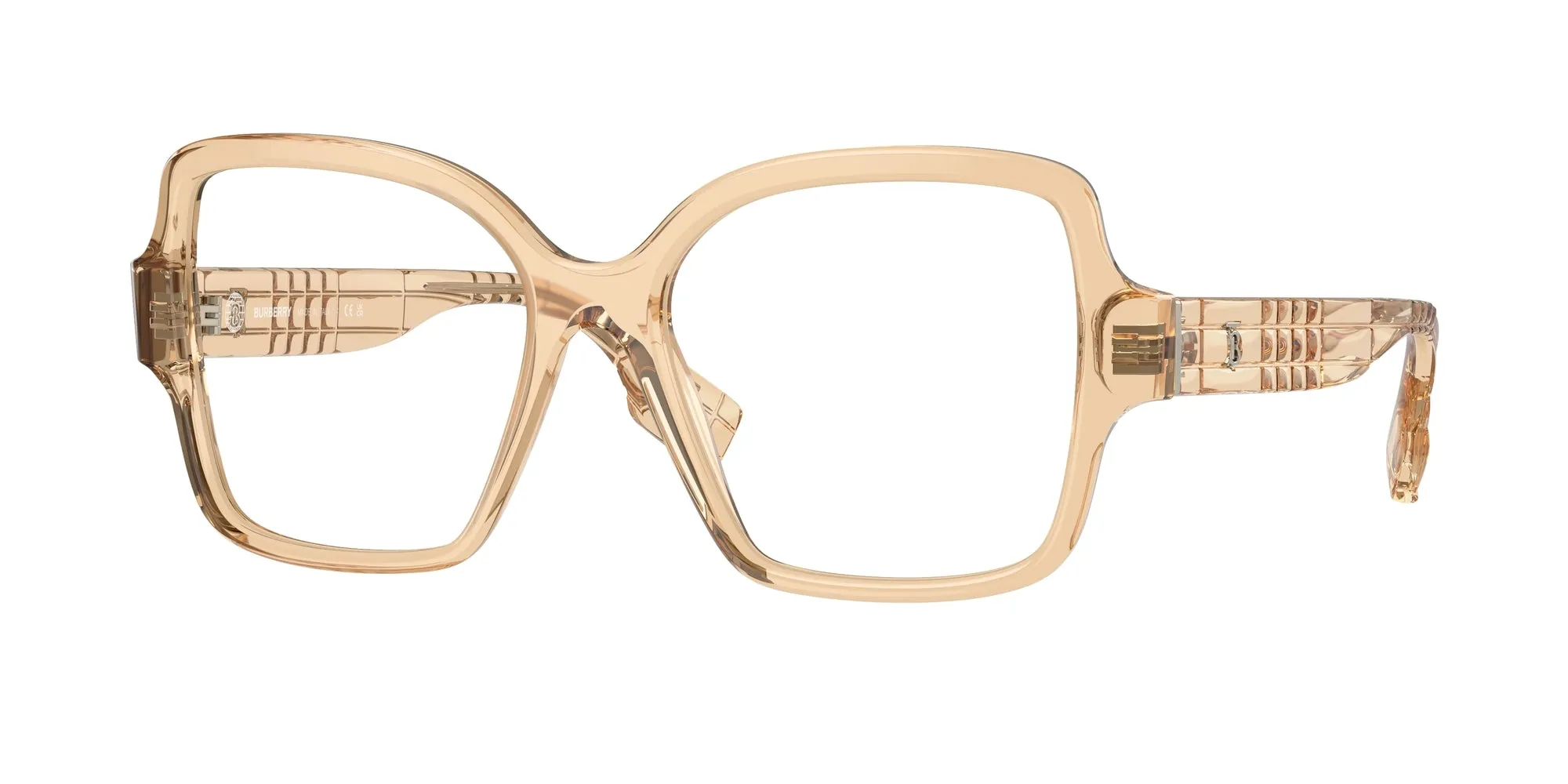 Burberry BE2374 4063 Montature da vista Acetato Beige Trasparente Squadrata Normale - immagine 1