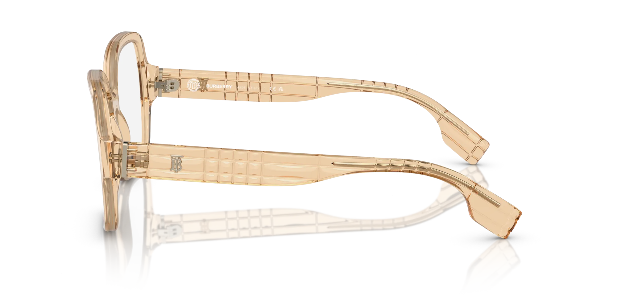 Burberry BE2374 4063 Montature da vista Acetato Beige Trasparente Squadrata Normale - immagine 4