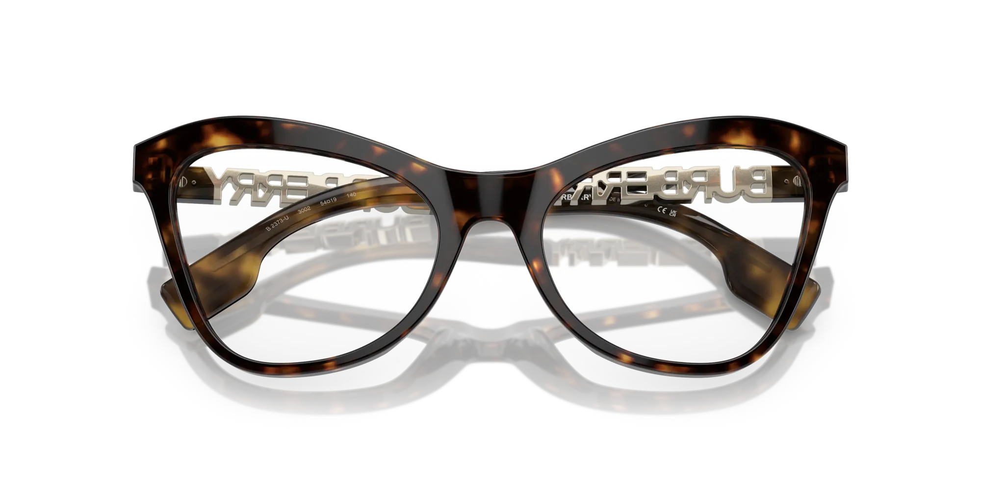 Burberry BE2373U ANGELICA 3002 Montature da vista Acetato Havana Cat Eye - immagine 2