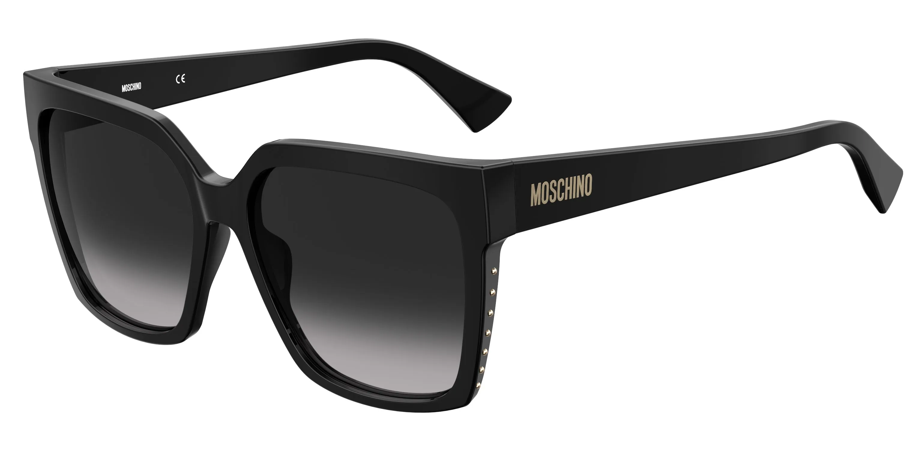 Moschino MOS079/S 807/9O Occhiali da sole Acetato Nero Grigio Squadrata Sfumato - immagine 1