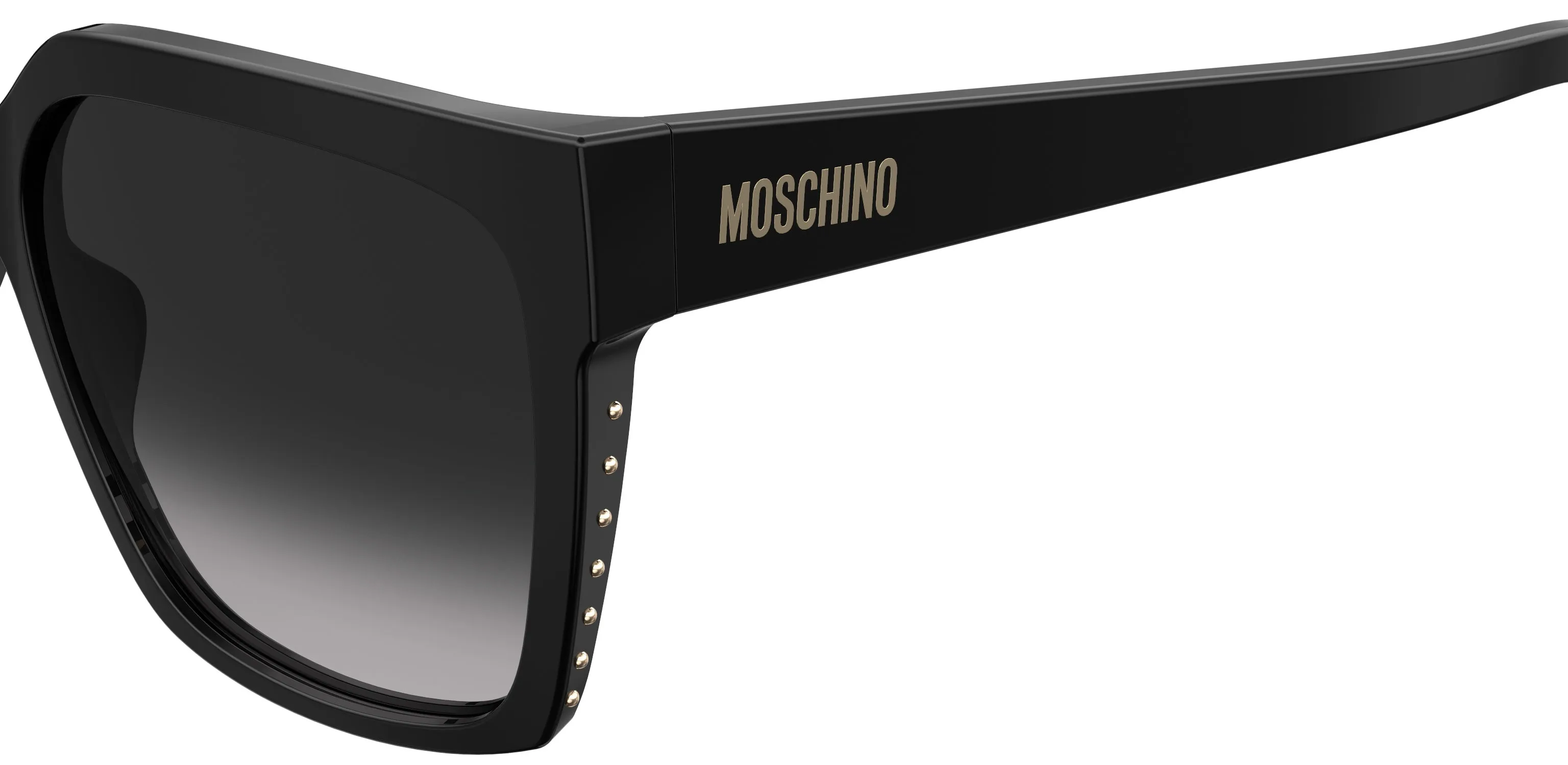 Moschino MOS079/S 807/9O Occhiali da sole Acetato Nero Grigio Squadrata Sfumato - immagine 3