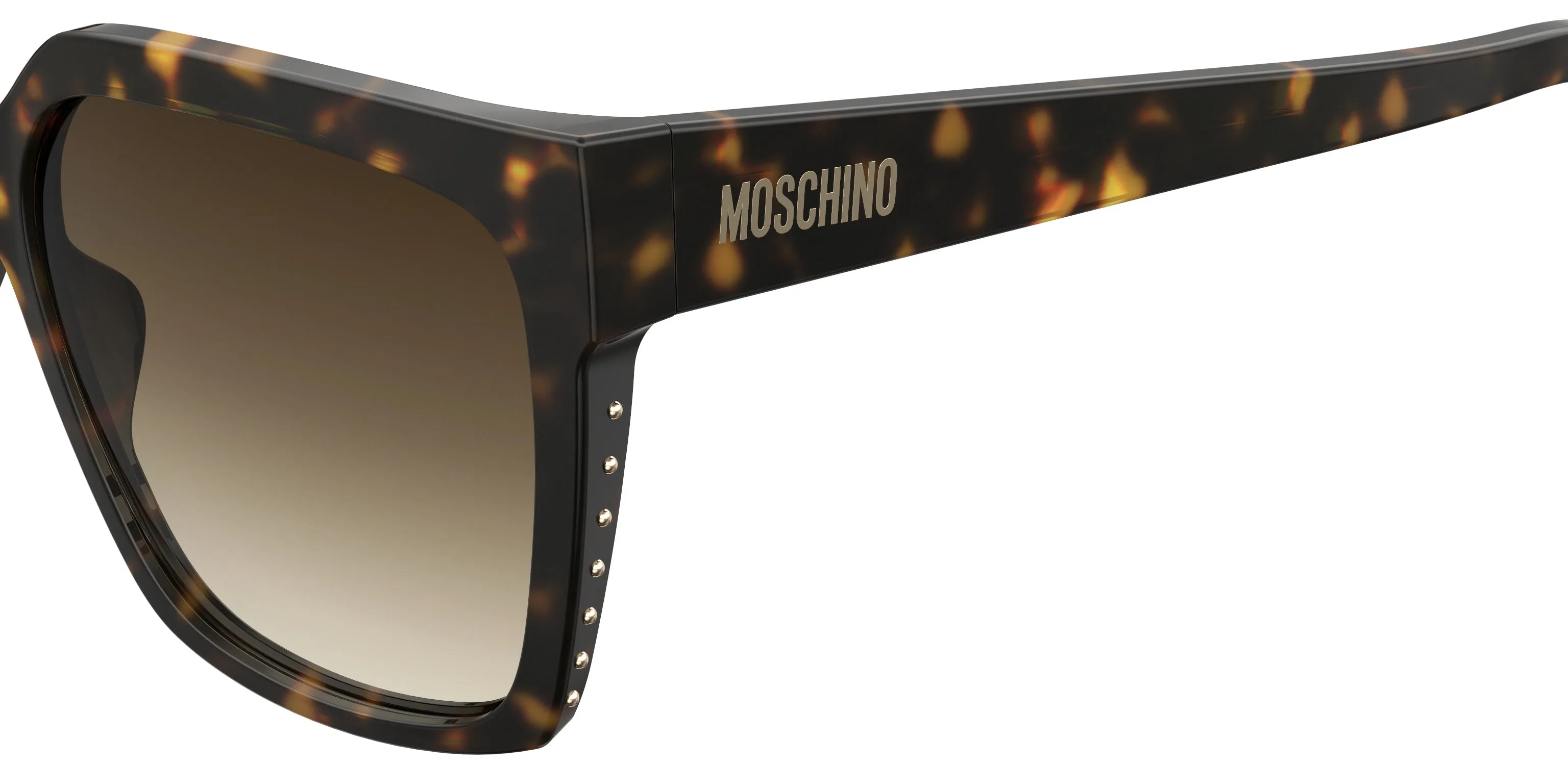 Moschino MOS079/S 086/HA Occhiali da sole Acetato Havana Marrone Squadrata Sfumato - immagine 3