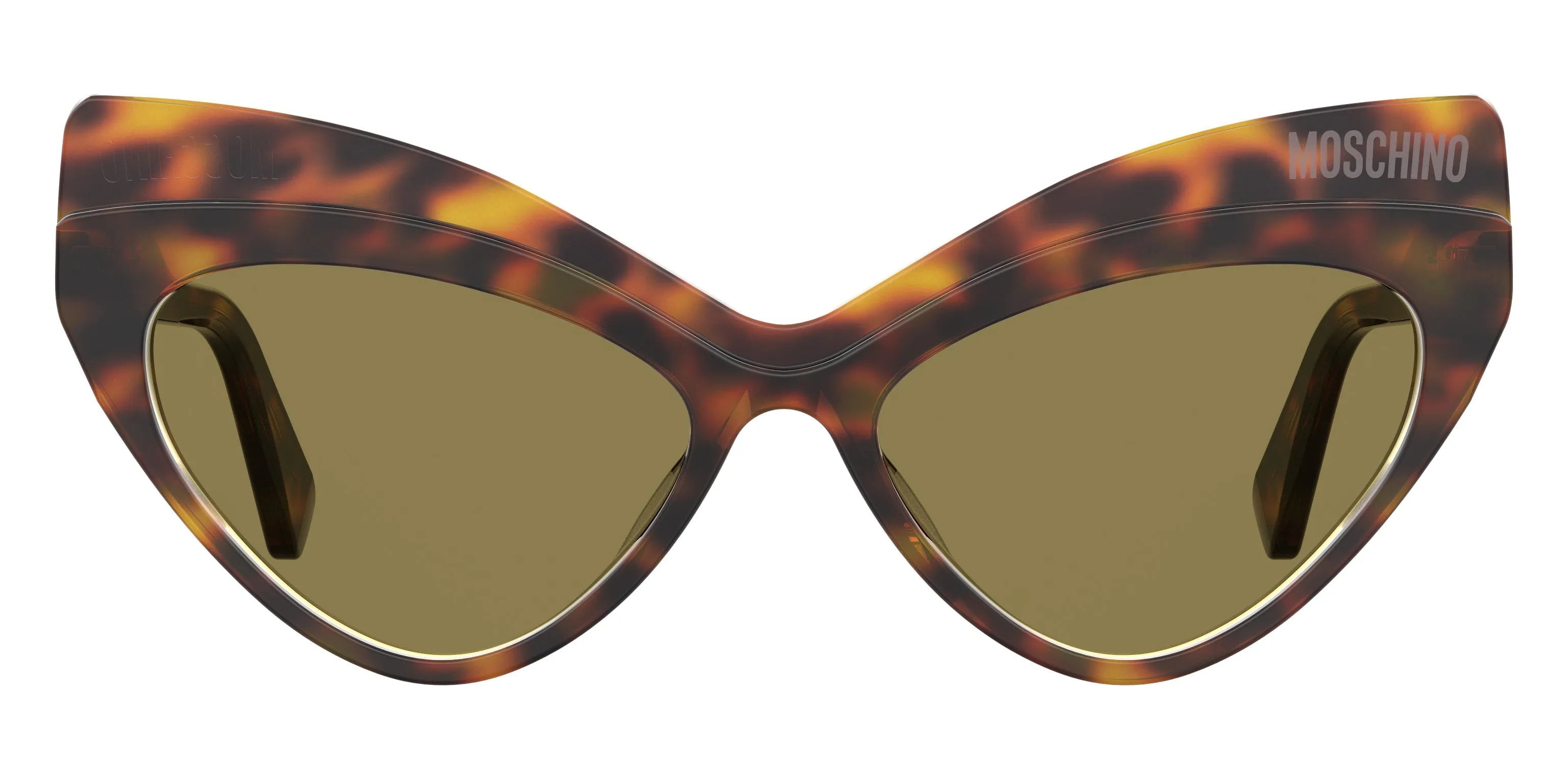 Moschino MOS080/S SDP/QT Occhiali da sole Acetato Havana Verde Cat Eye - immagine 2