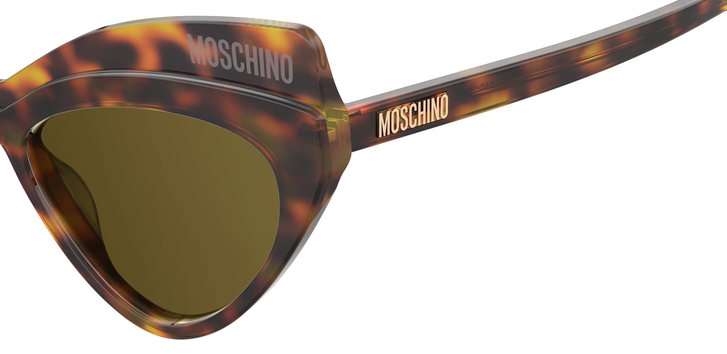 Moschino MOS080/S SDP/QT Occhiali da sole Acetato Havana Verde Cat Eye - immagine 3