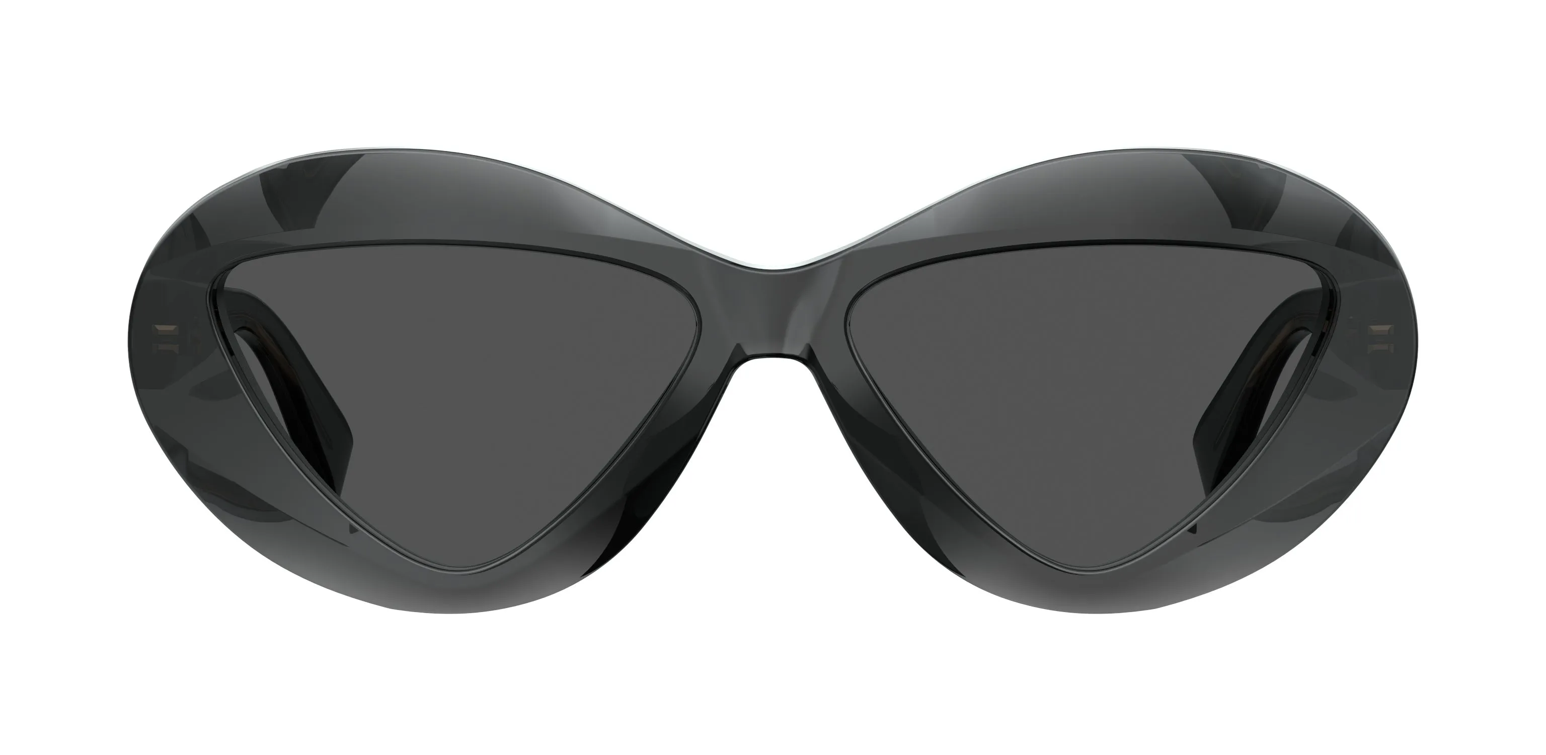 Moschino MOS076/S KB7/IR Occhiali da sole Acetato Grigio Grigio Rotonda - immagine 2