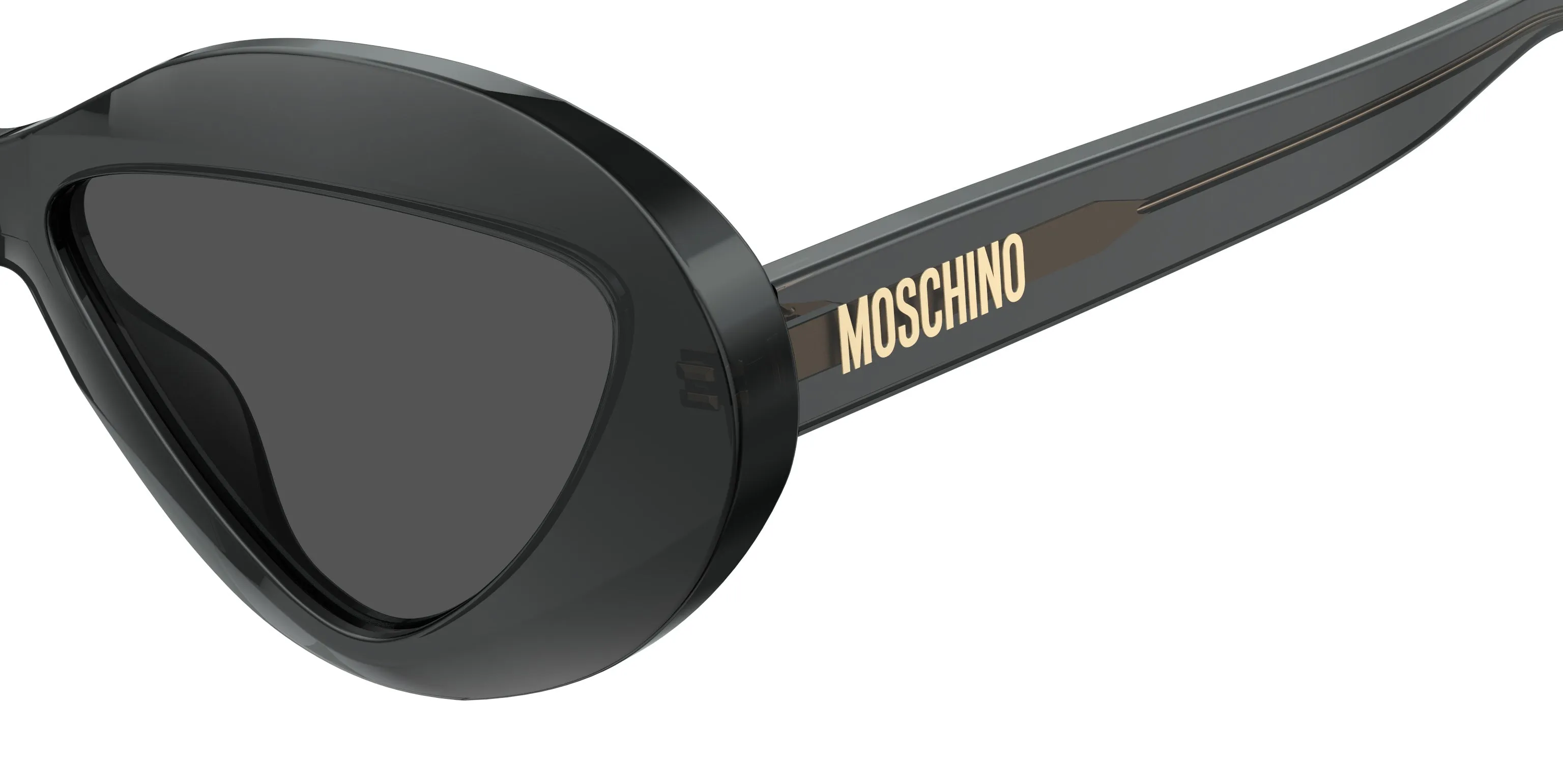 Moschino MOS076/S KB7/IR Occhiali da sole Acetato Grigio Grigio Rotonda - immagine 3
