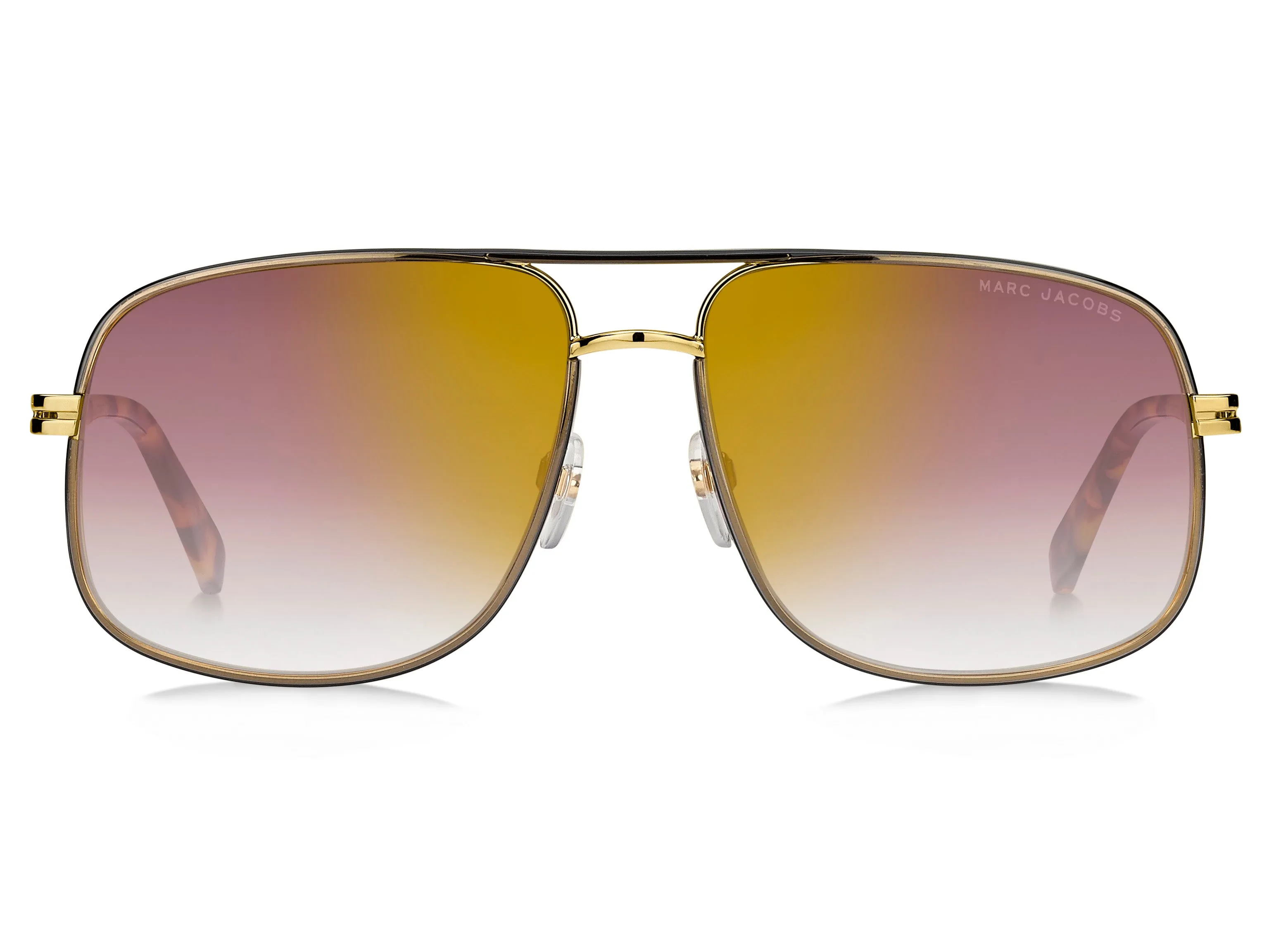 Marc Jacobs MARC 470/S 06J/JL Occhiali da sole Metallo Oro Grigio Squadrata Specchiate Sfumato - immagine 2