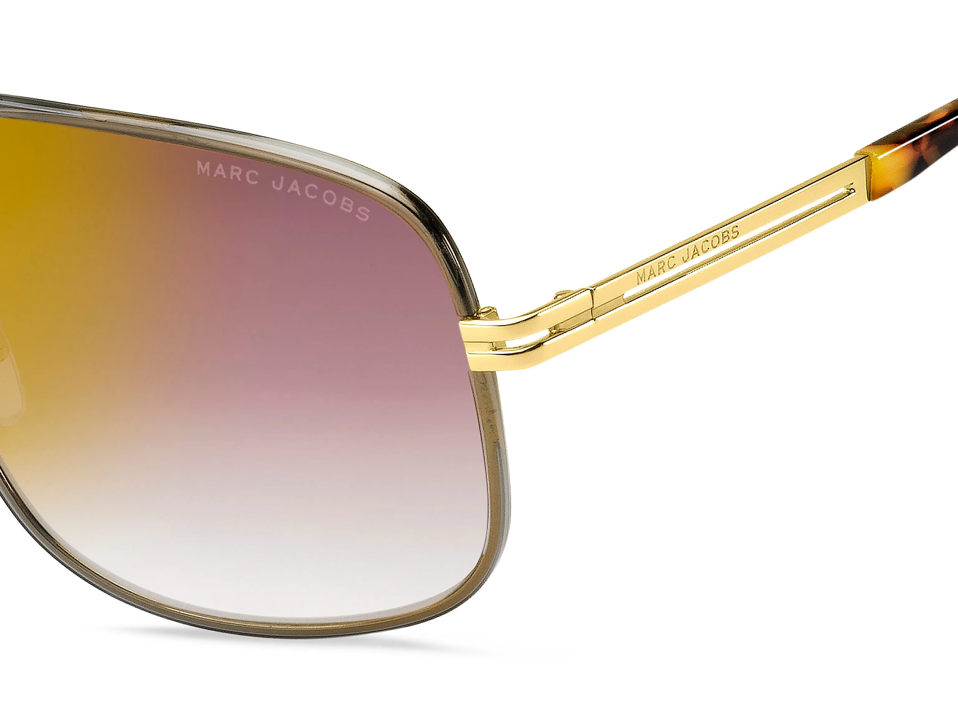 Marc Jacobs MARC 470/S 06J/JL Occhiali da sole Metallo Oro Grigio Squadrata Specchiate Sfumato - immagine 3