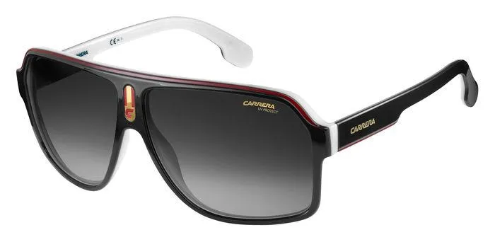 Carrera CARRERA 1001/S 80S/9O Occhiali da sole Plastica Nero Grigio Squadrata Sfumato - immagine 1