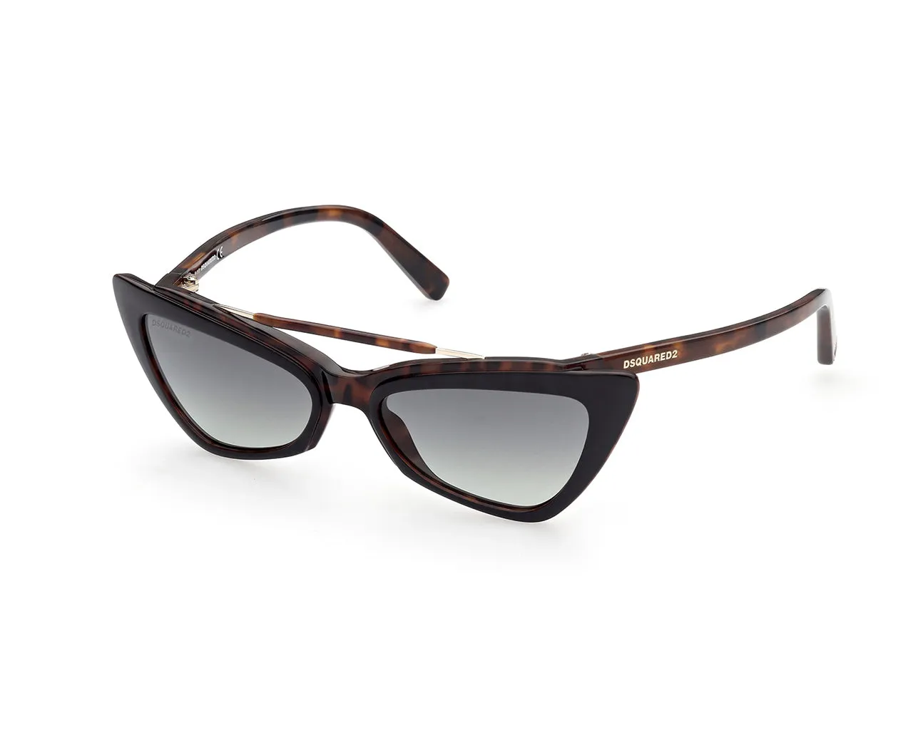 Dsquared2 DQ0370 DELIA 56P Occhiali da sole outlet Acetato Havana Verde Cat Eye Normale Sfumato - immagine 1