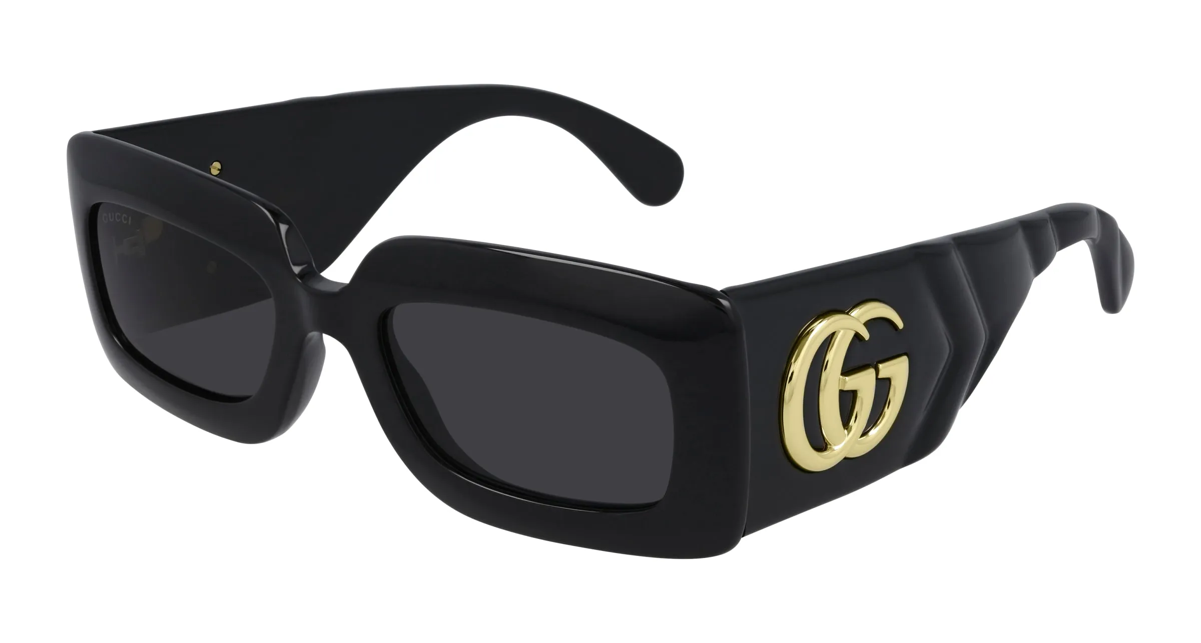 Gucci GG0811S 001 Occhiali da sole Iniettato Nero Grigio Squadrata - immagine 1