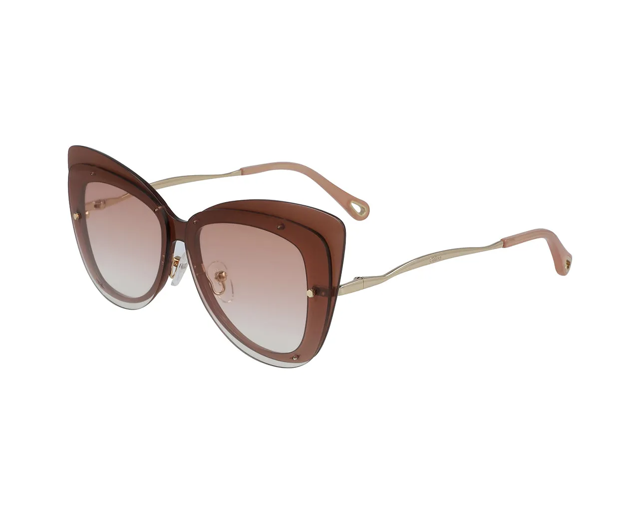 Chloé Donna CE175S 749 Occhiali da sole Plastica Rosa Rosa Cat Eye Normale Sfumato - immagine 1