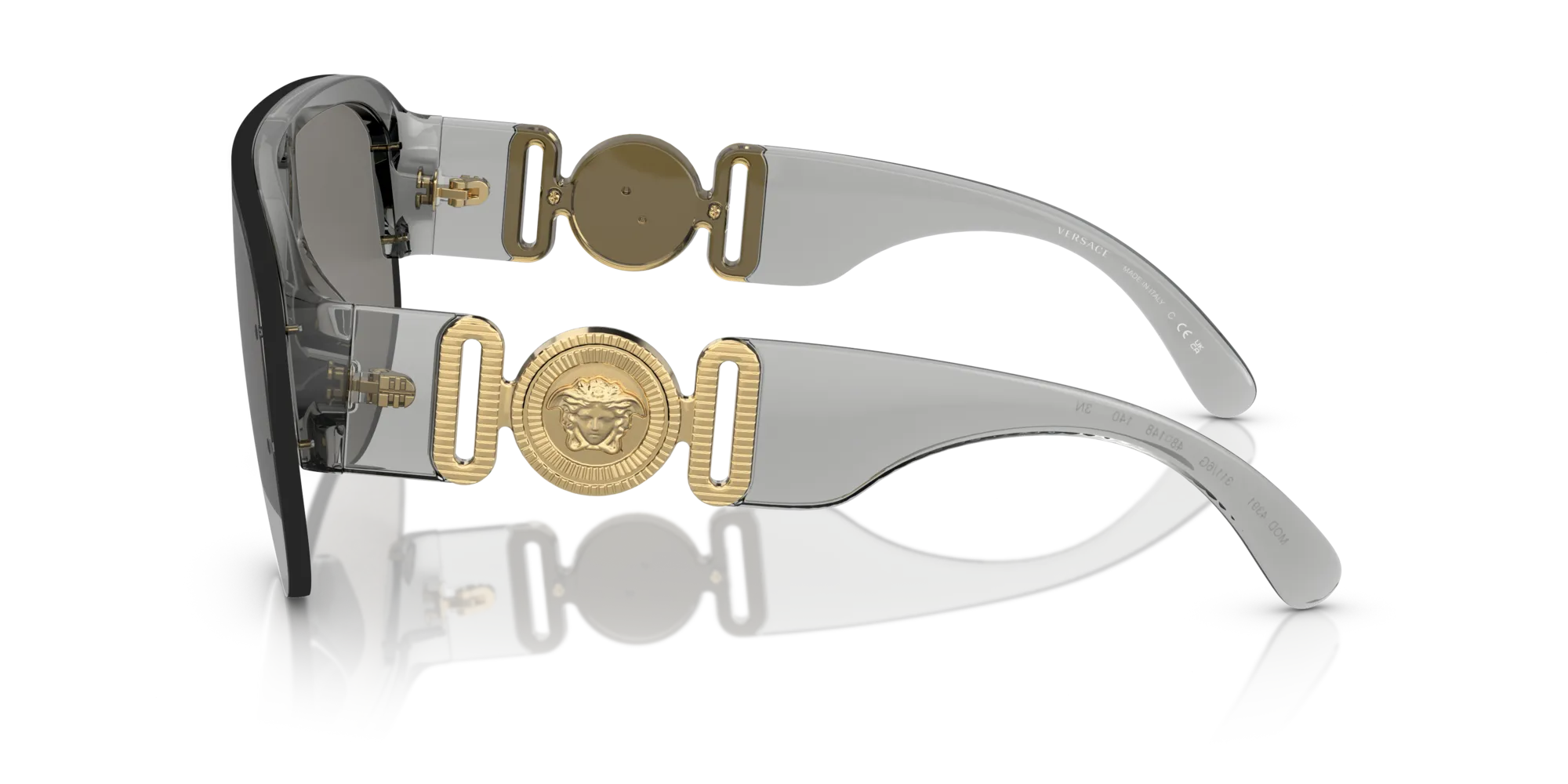 Versace VE4391 311/6G Occhiali da sole Nylon Grigio Grigio Geometrica Specchiate Specchiato - immagine 4