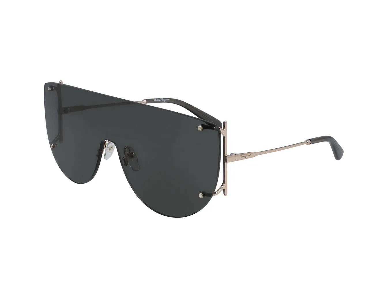 Ferragamo SF222S 42664 785 Occhiali da sole Metallo Oro Grigio Pilot Normale - immagine 1
