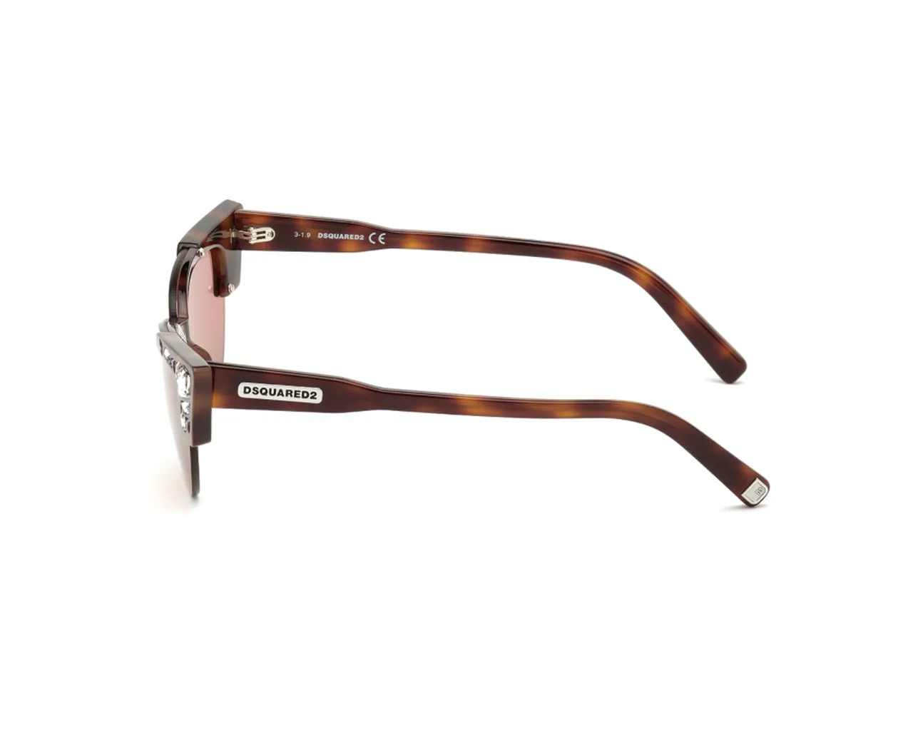 Dsquared2 DQ0341 BELLA 52S Occhiali da sole outlet Acetato Havana Rosso Cat Eye Normale - immagine 3