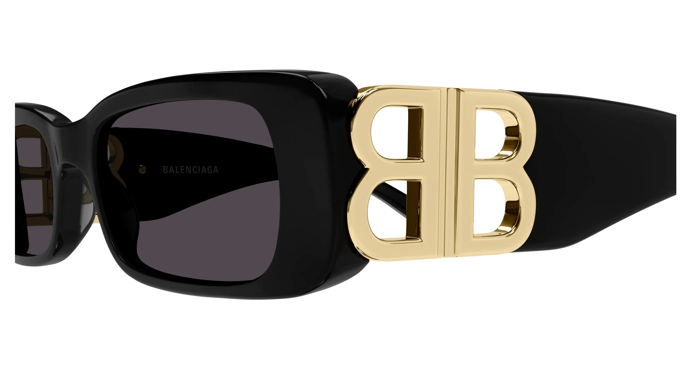 Balenciaga BB0096S 001 Occhiali da sole Acetato Nero Grigio Squadrata Normale - immagine 3