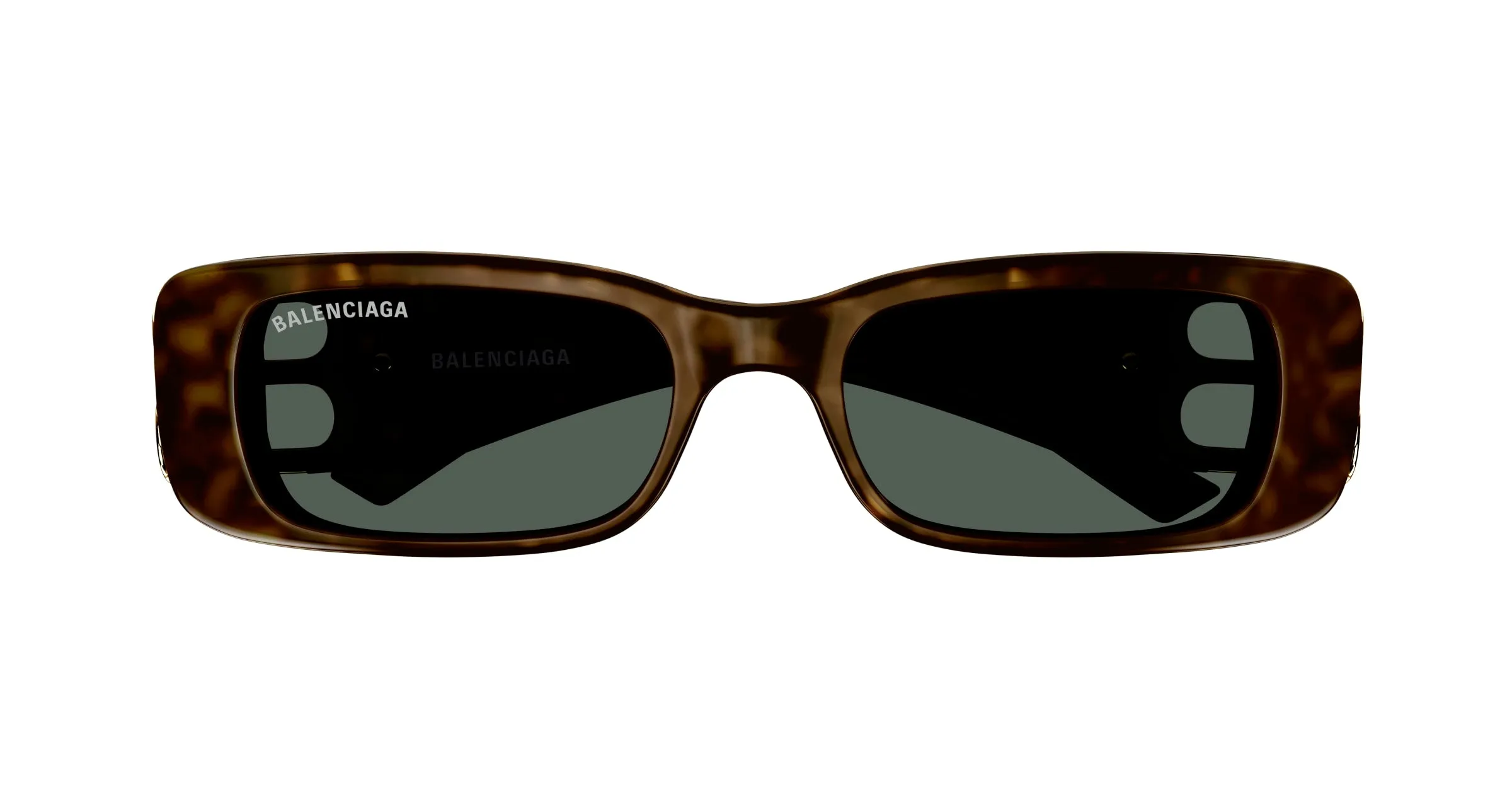 Balenciaga BB0096S 002 Occhiali da sole Acetato Havana Verde Squadrata Normale - immagine 2