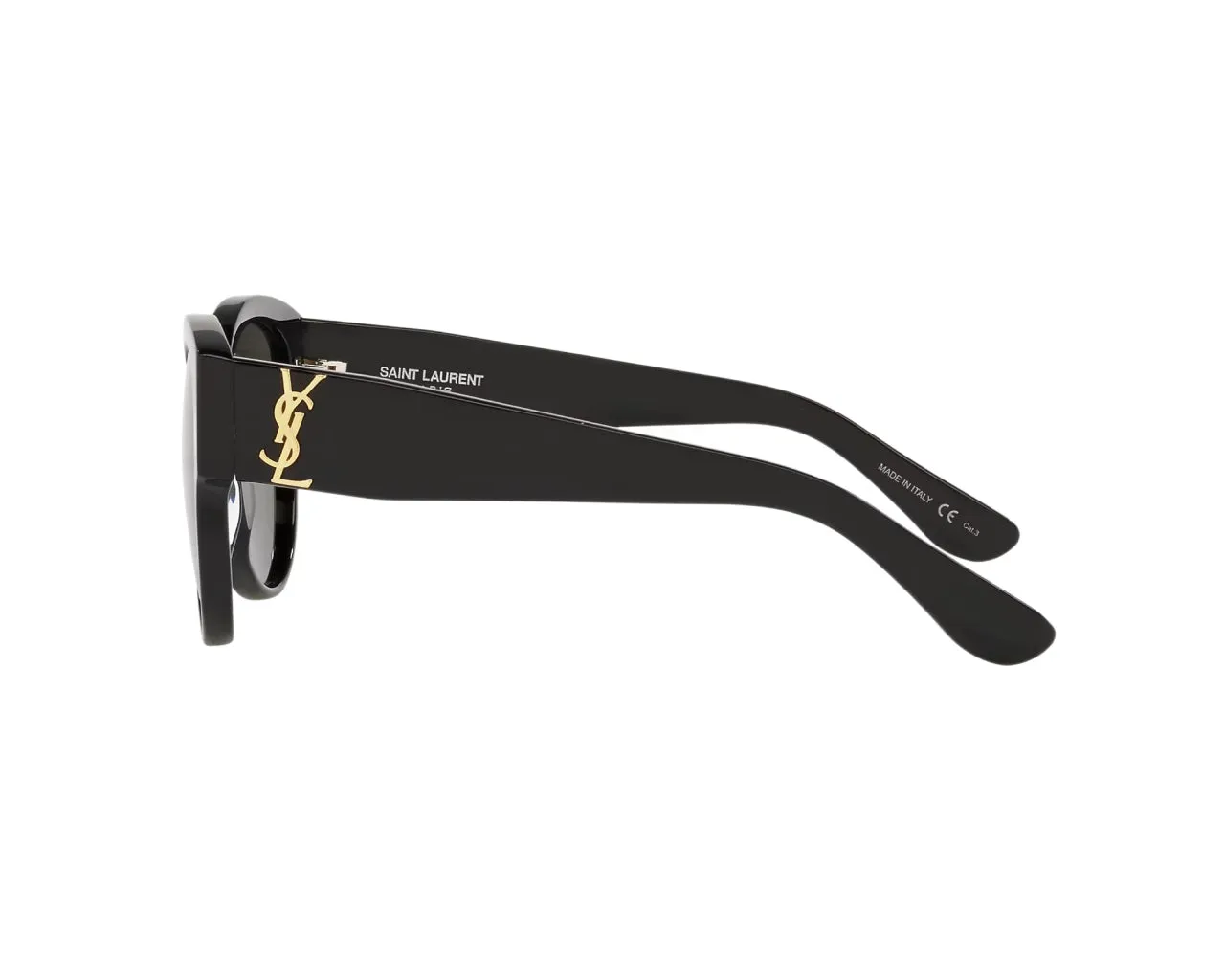 SAINT LAURENT SL M3 002 Occhiali da sole Acetato Nero Grigio Rotonda Normale - immagine 4