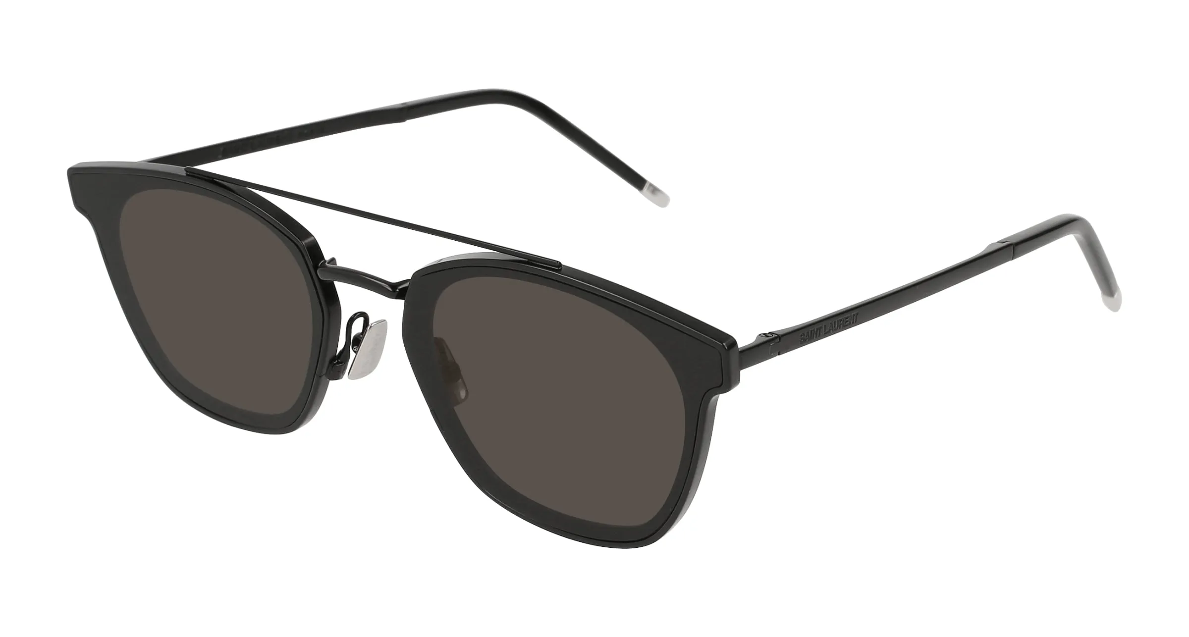 SAINT LAURENT SL 28 METAL 001 Occhiali da sole Metallo Nero Grigio Squadrata Normale Antiriflesso - immagine 1
