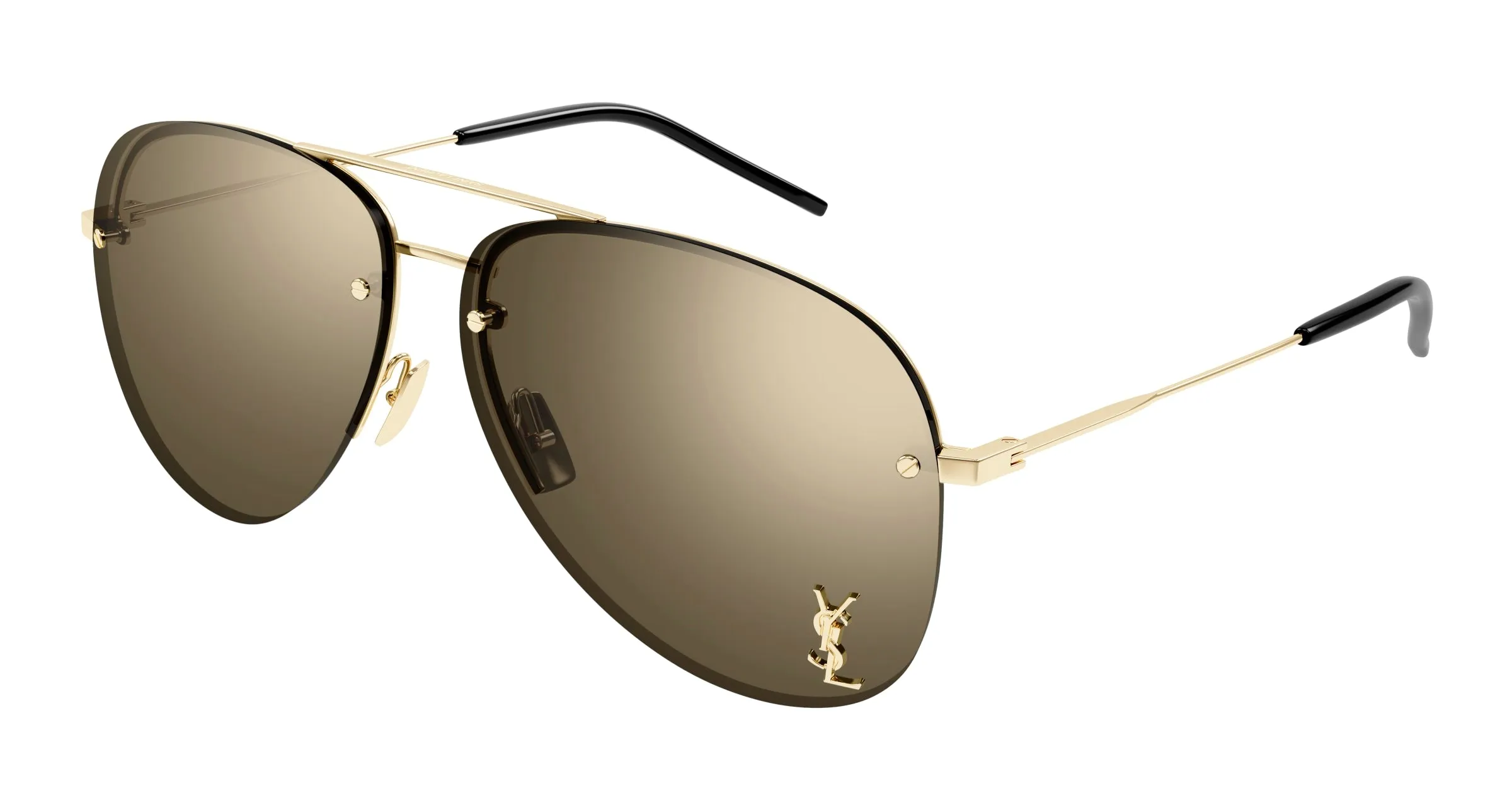 SAINT LAURENT CLASSIC 11 M 004 Occhiali da sole Metallo Oro Rame Pilot Normale Specchiato - immagine 1