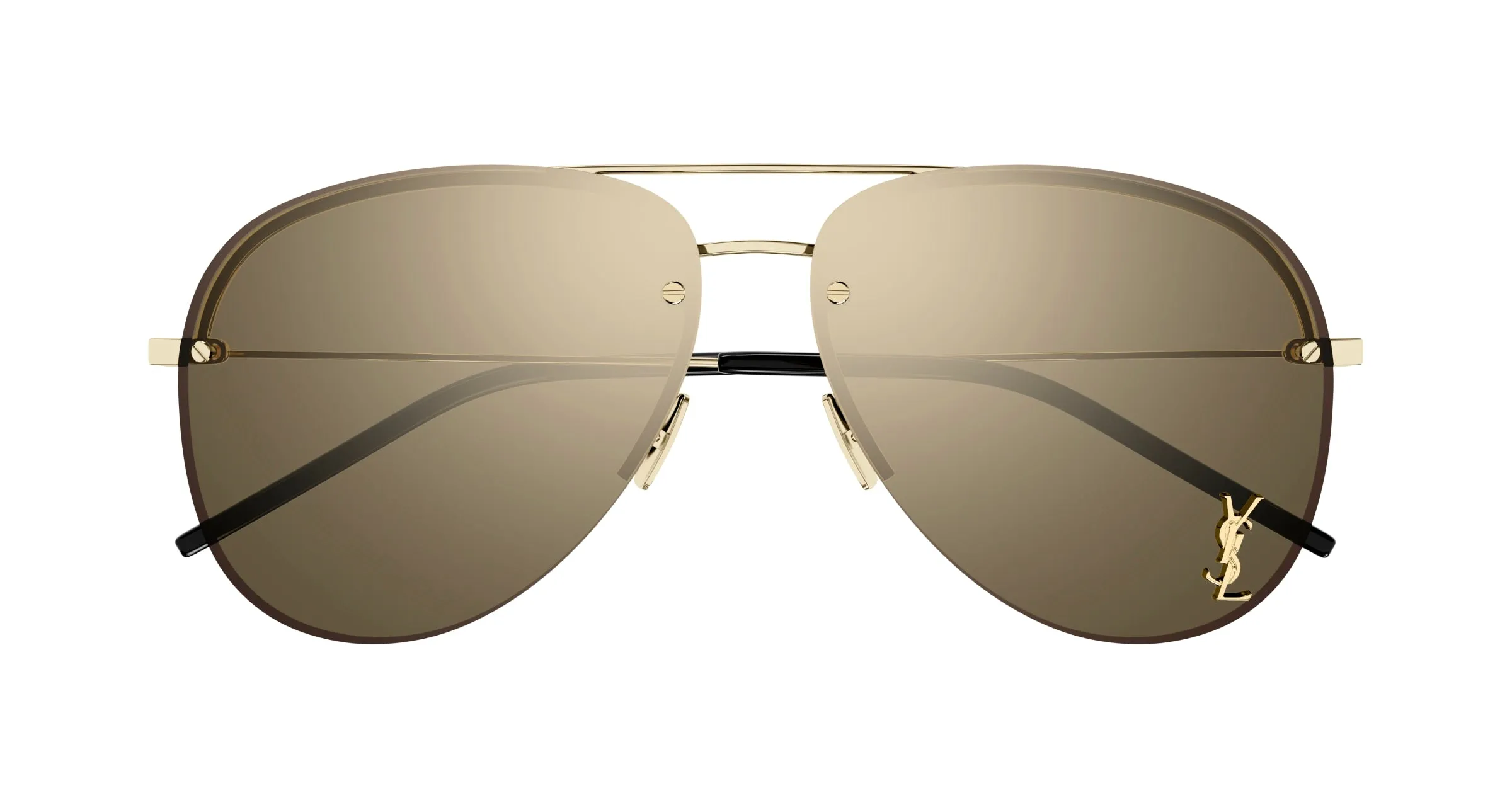 SAINT LAURENT CLASSIC 11 M 004 Occhiali da sole Metallo Oro Rame Pilot Normale Specchiato - immagine 2