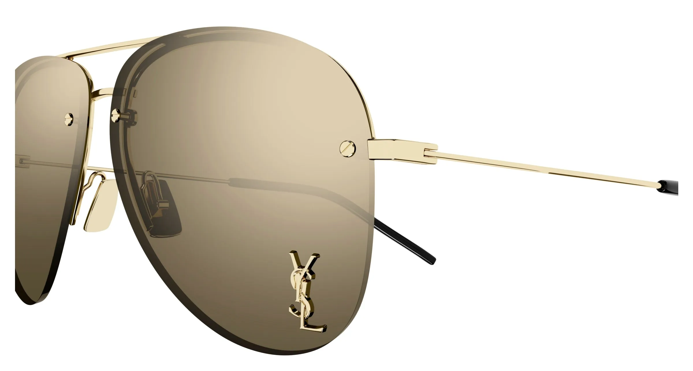 SAINT LAURENT CLASSIC 11 M 004 Occhiali da sole Metallo Oro Rame Pilot Normale Specchiato - immagine 3