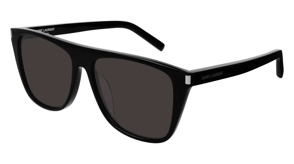 SAINT LAURENT SL 1/F 001 Occhiali da sole Acetato Nero Nero Squadrata Normale - immagine 1