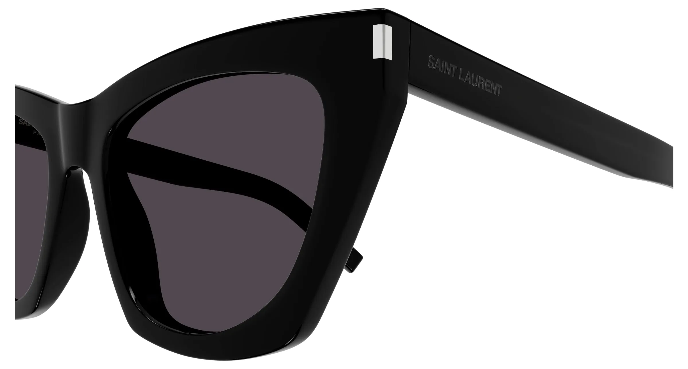 SAINT LAURENT SL 214 KATE 001 Occhiali da sole Acetato Nero Grigio Cat Eye Normale - immagine 3