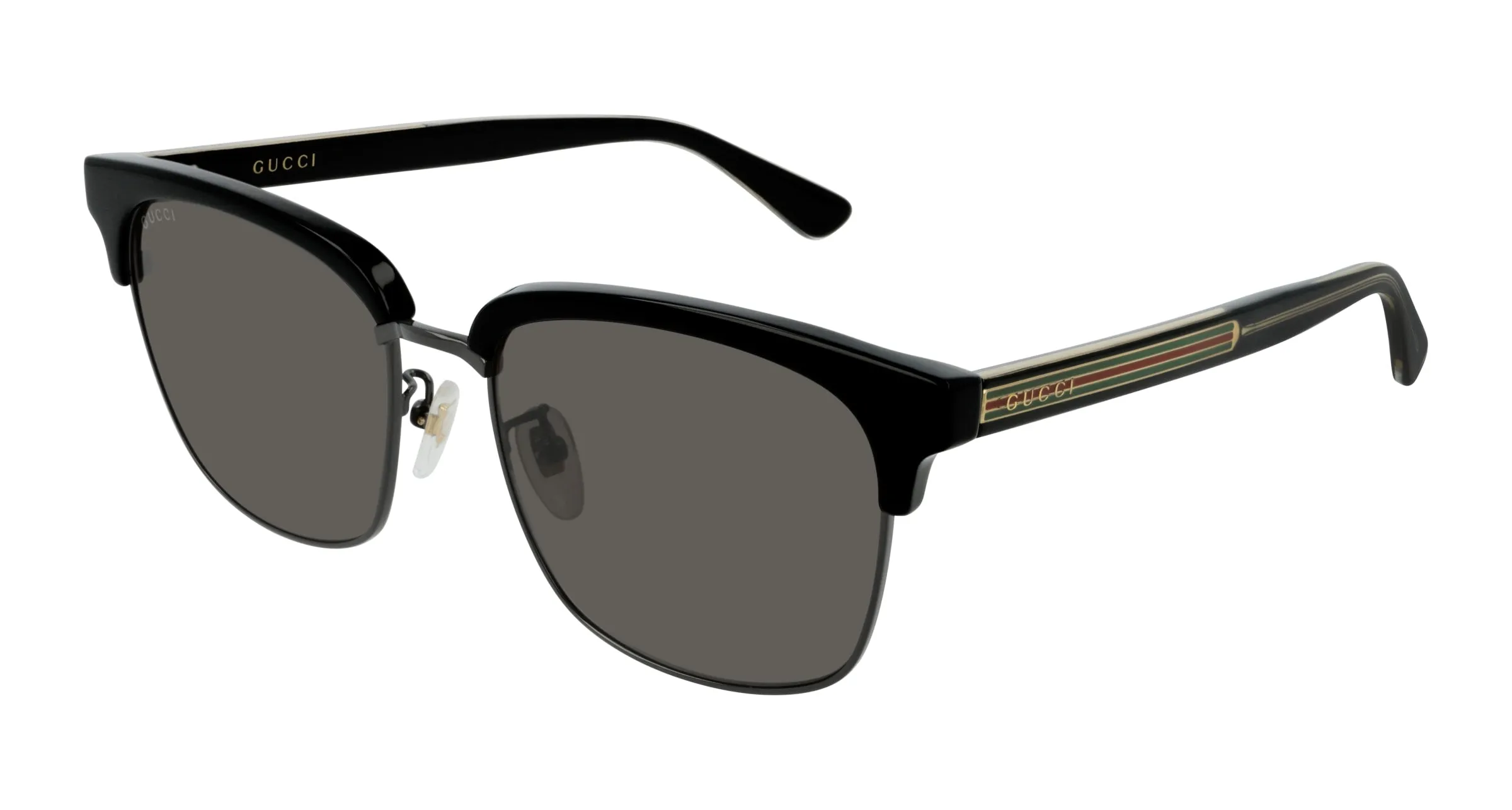 Gucci GG0382S 001 Occhiali da sole Plastica Nero Grigio Squadrata Normale - immagine 1