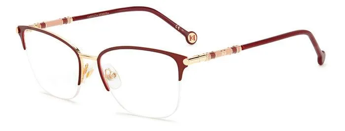 Carolina Herrera CH 0033 NOA Montature da vista Metallo Oro/Borgogna Squadrata - immagine 1