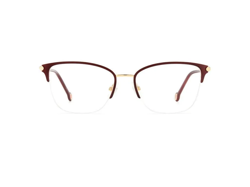 Carolina Herrera CH 0033 NOA Montature da vista Metallo Oro/Borgogna Squadrata - immagine 2