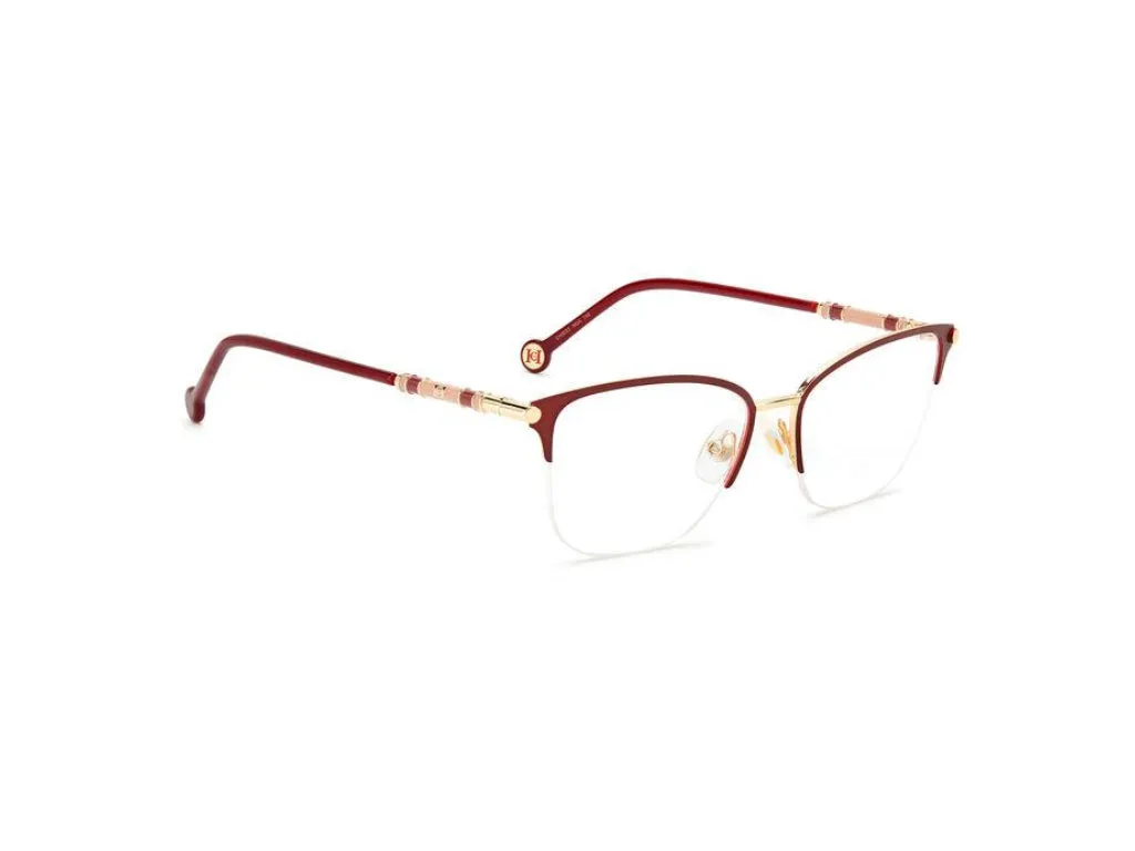 Carolina Herrera CH 0033 NOA Montature da vista Metallo Oro/Borgogna Squadrata - immagine 3
