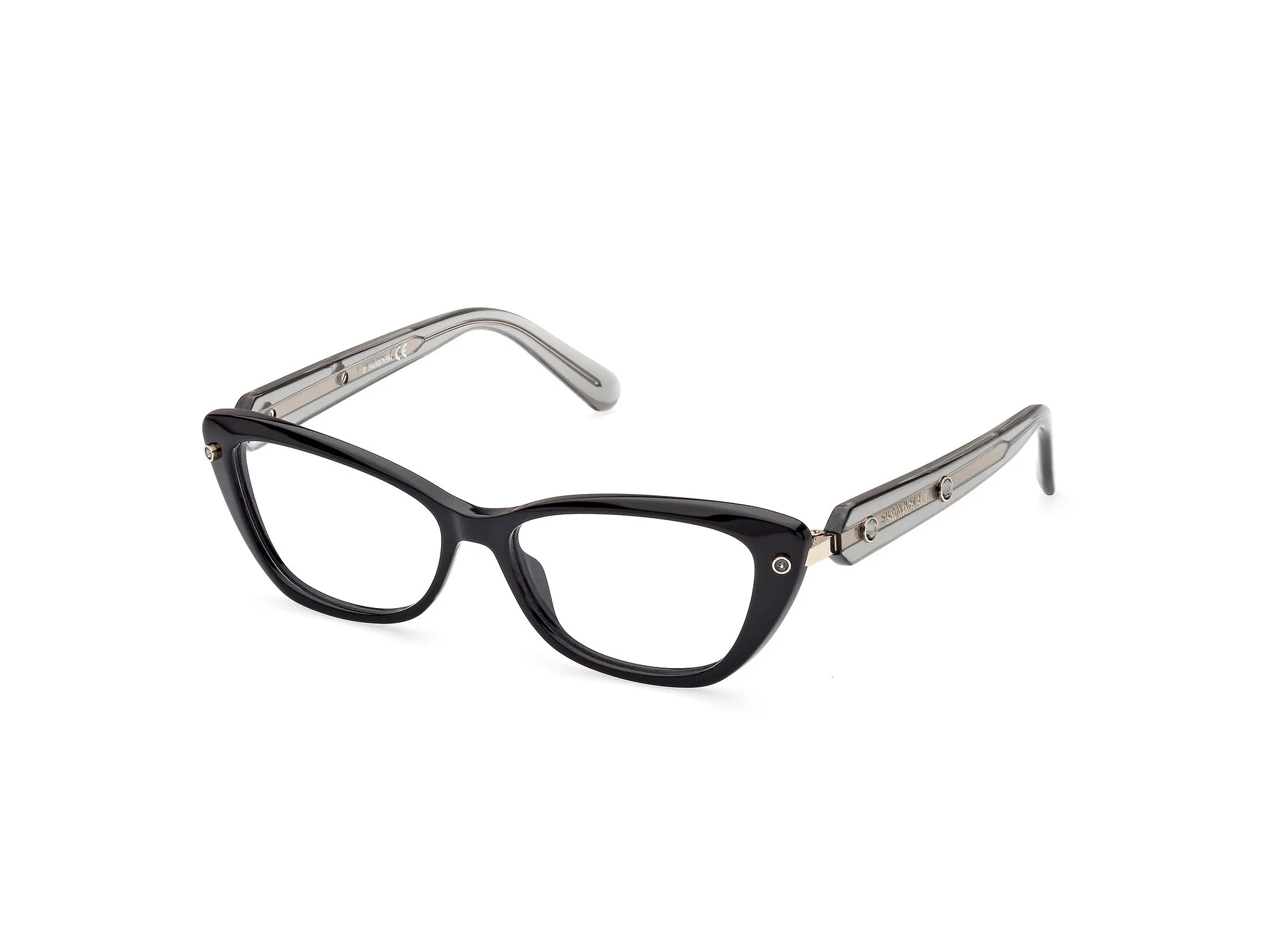 Swarovski SK5478 001 Montature da vista outlet Acetato Nero Cat Eye Normale - immagine 1