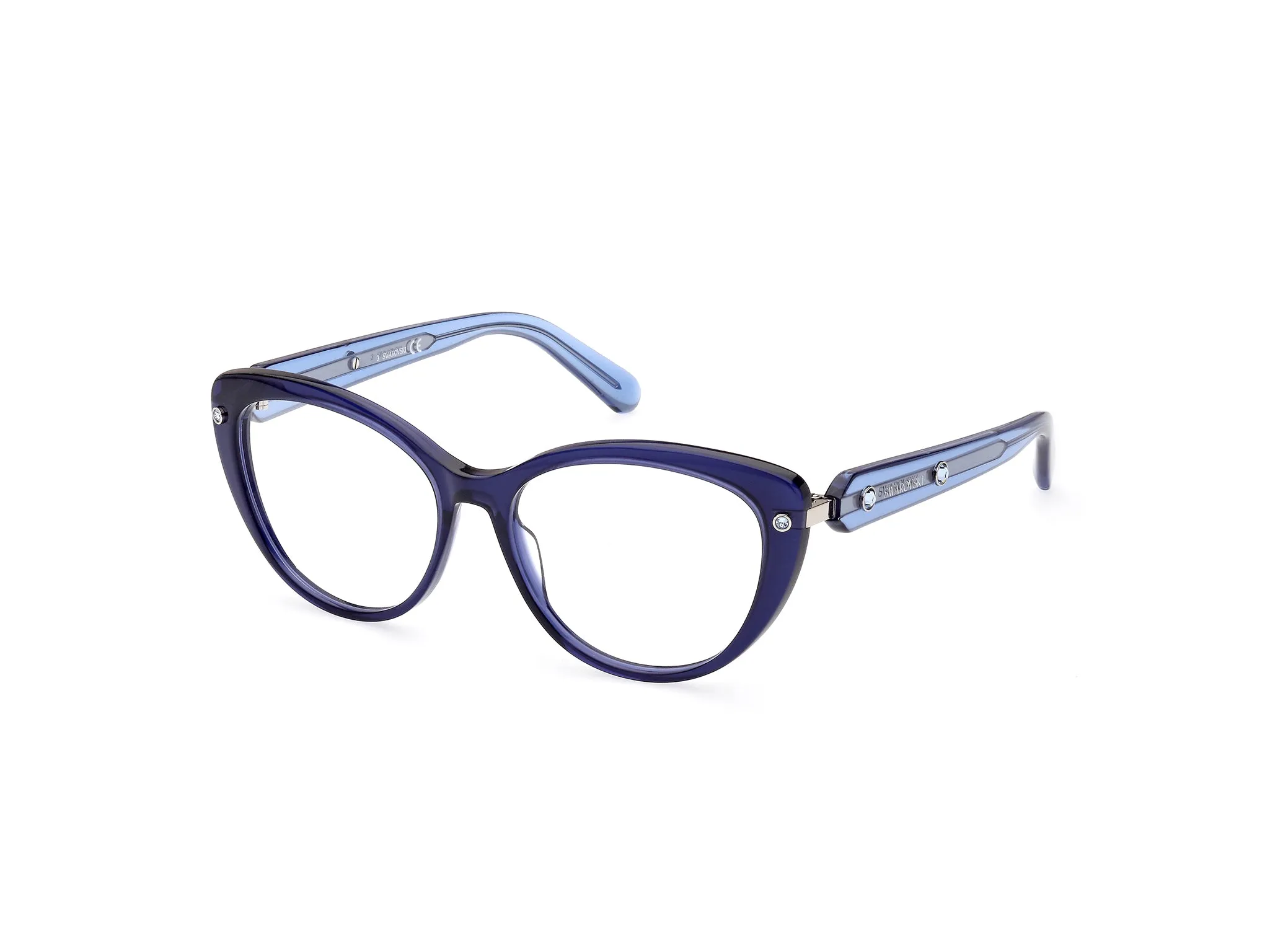 Swarovski SK5477 090 Montature da vista outlet Acetato Blu Cat Eye Normale - immagine 1