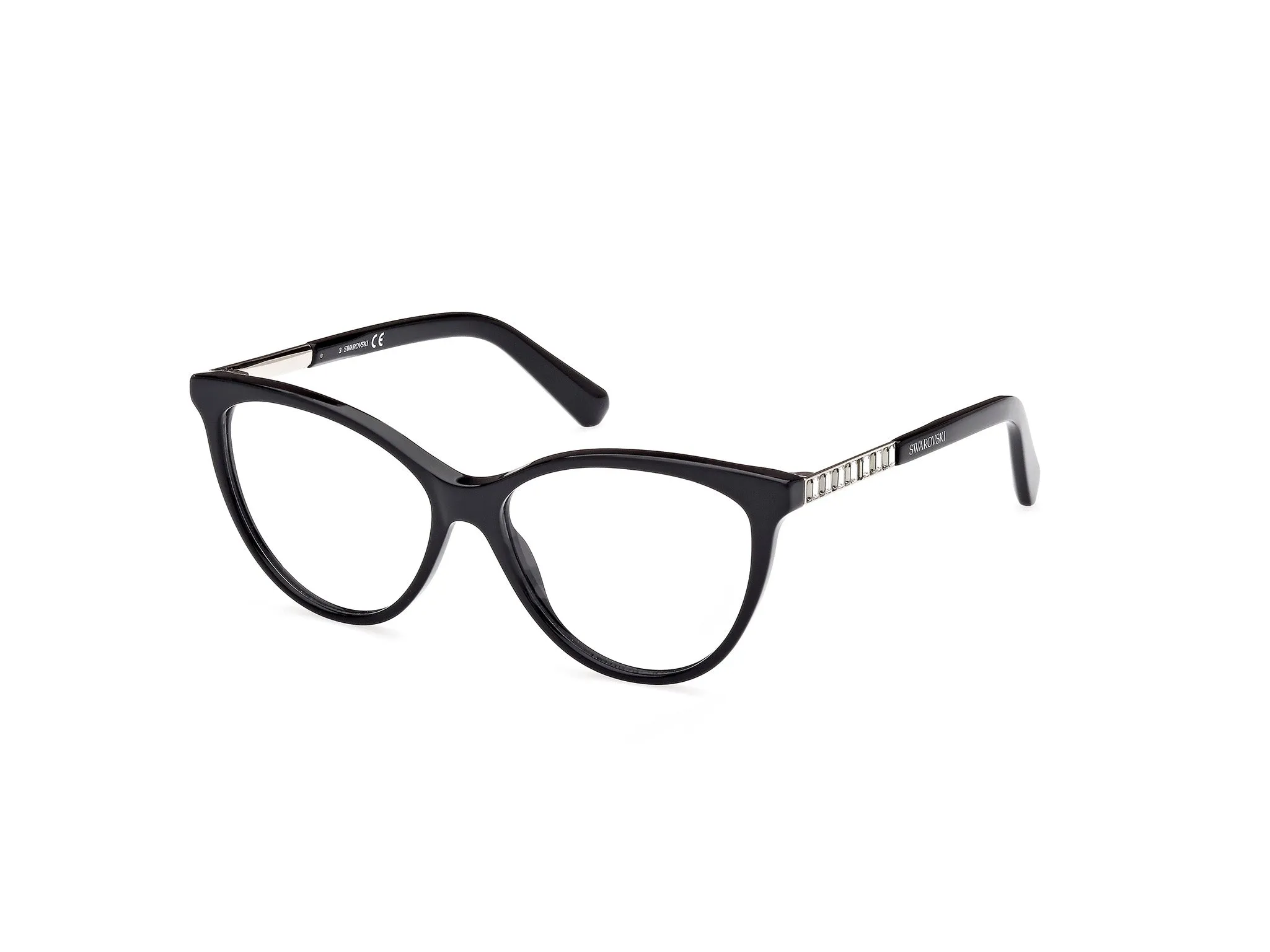 Swarovski SK5474 001 Montature da vista outlet Acetato Nero Rotonda Normale - immagine 1