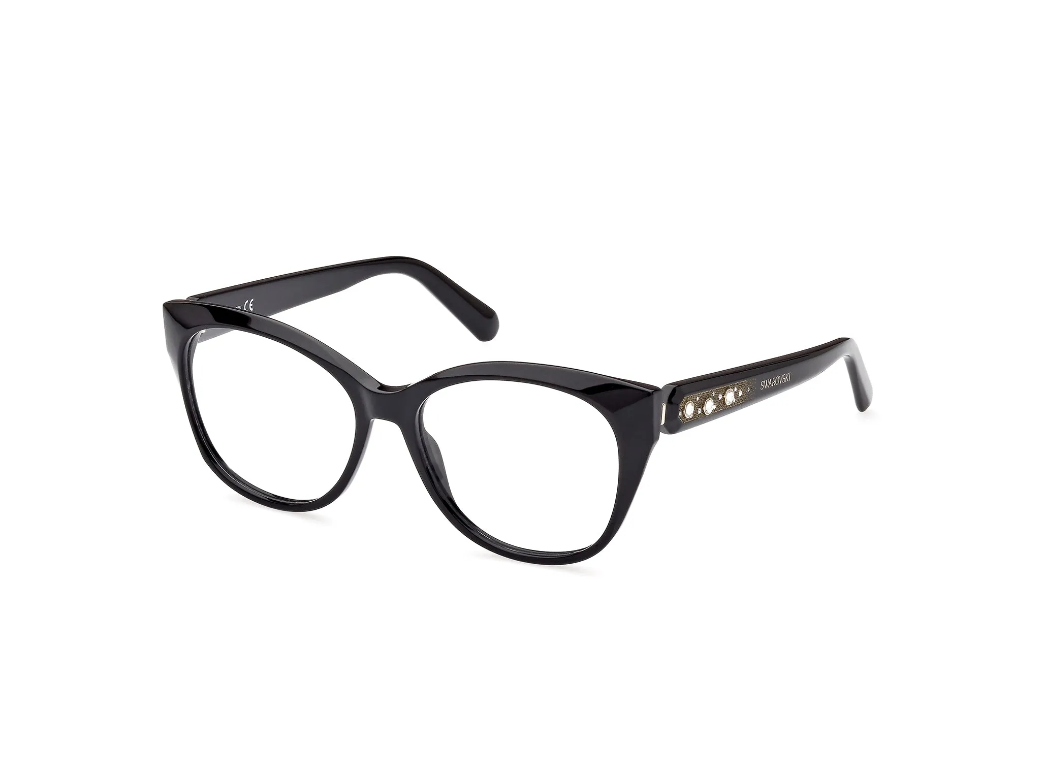Swarovski SK5469 001 Montature da vista outlet Acetato Nero Rotonda Normale - immagine 1