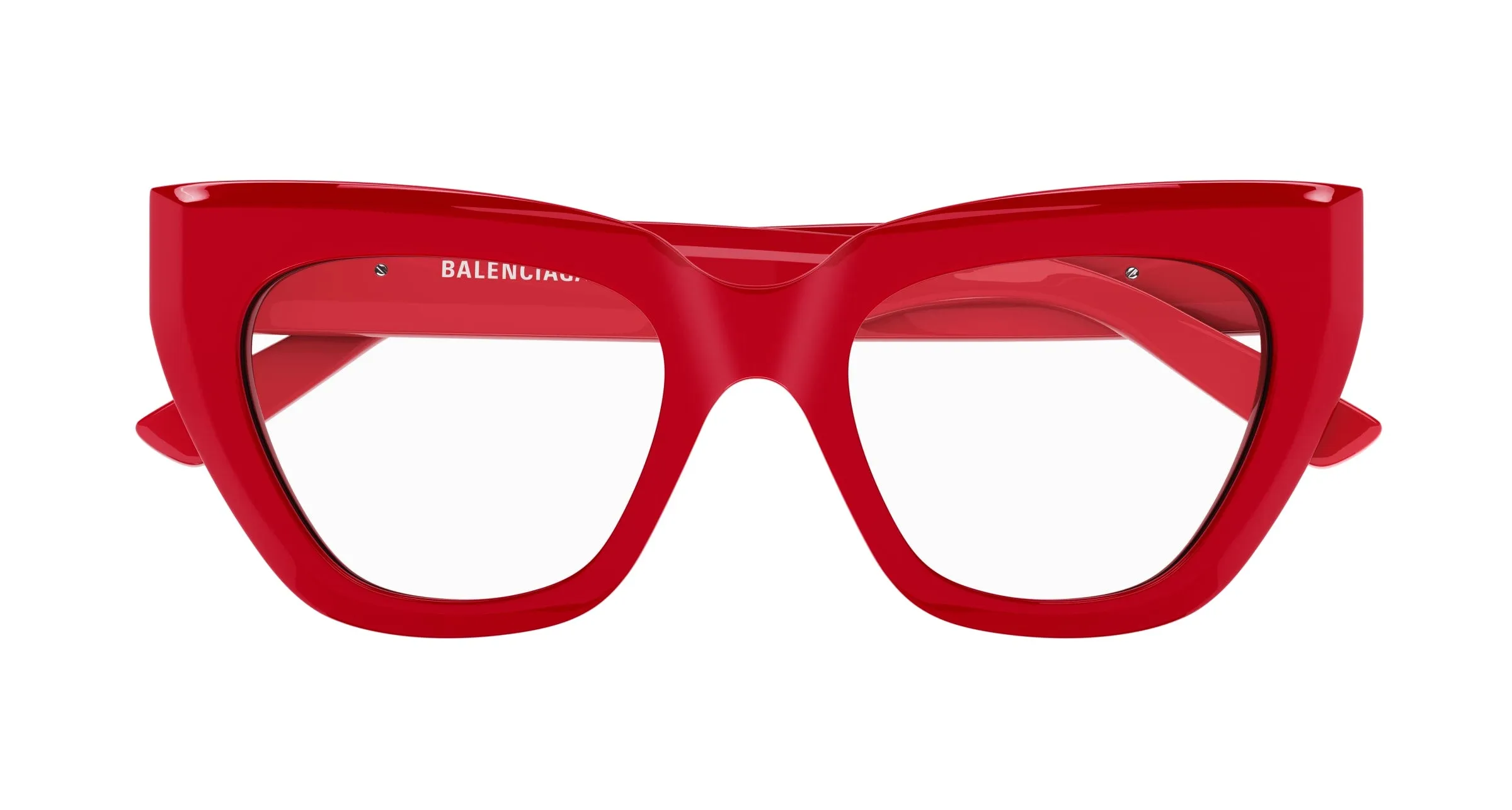 Balenciaga BB0238O 003 Montature da vista Acetato Rosso Cat Eye - immagine 2