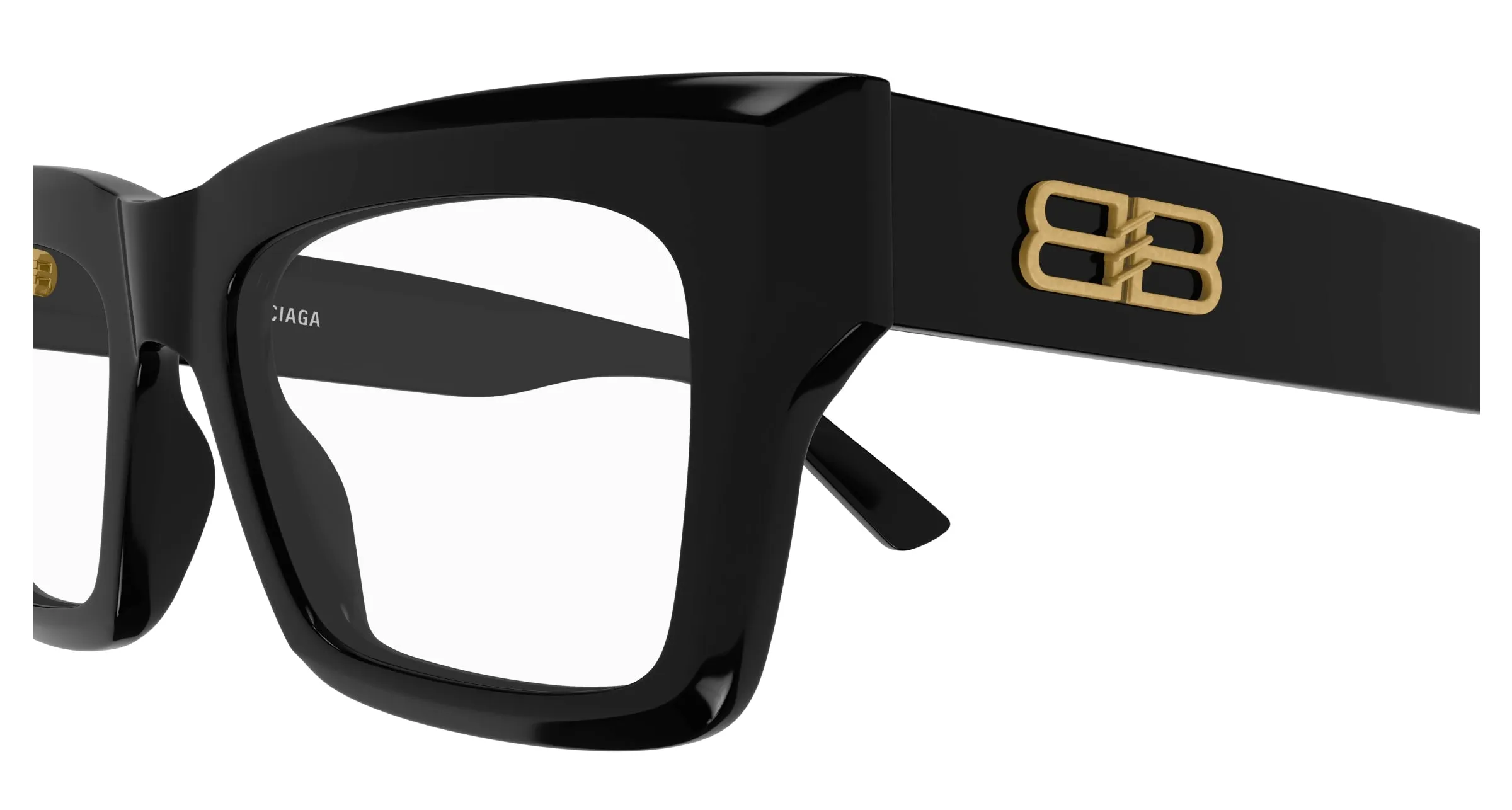 Balenciaga BB0240O 001 Montature da vista Acetato Nero Squadrata - immagine 4