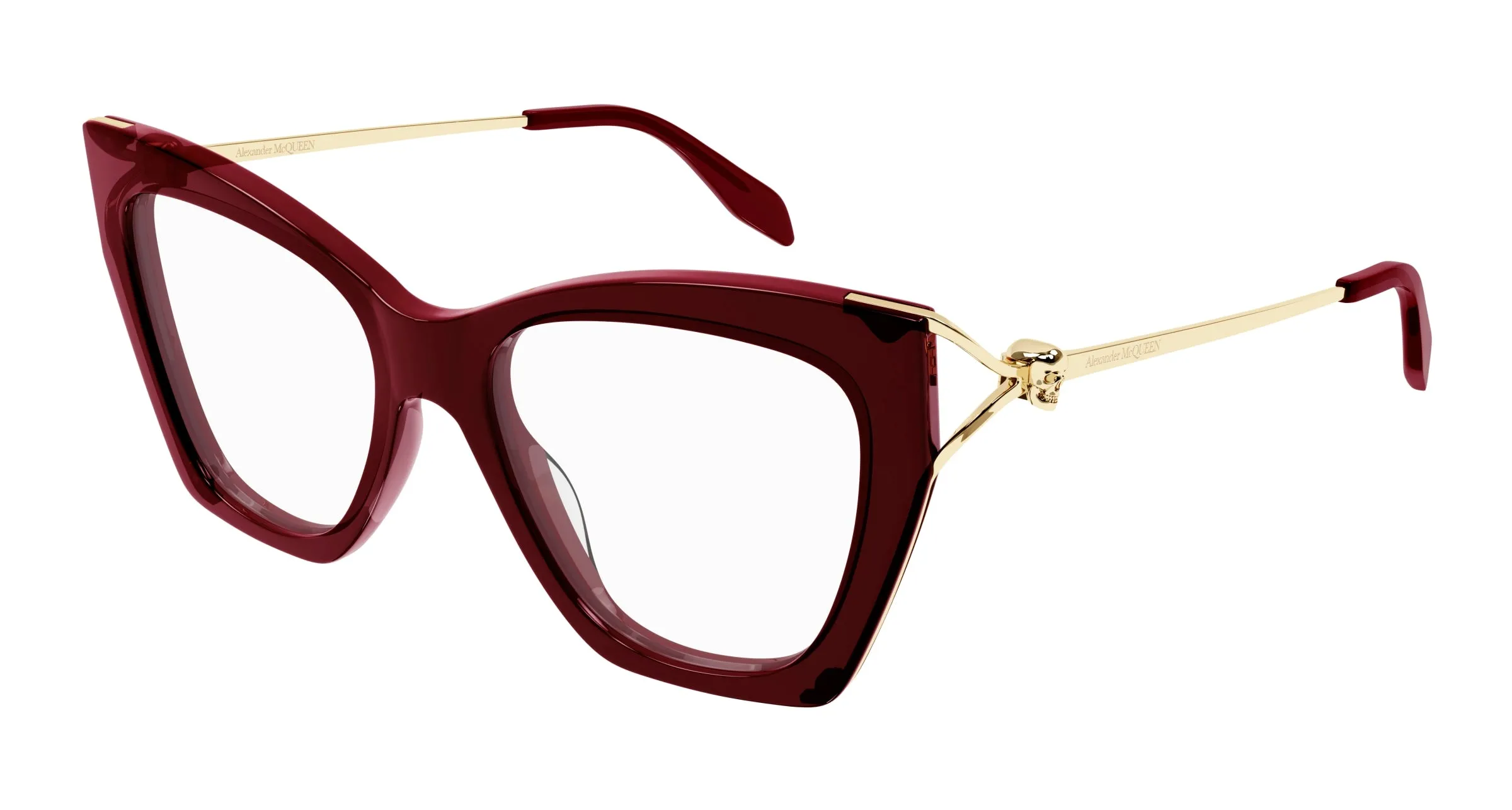 Alexander McQueen AM0376O 003 Montature da vista Acetato Rosso Cat Eye - immagine 1